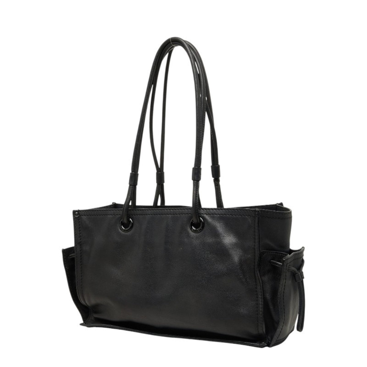 Loewe Black Leather Shoulder Bag Tote Bag (Pre-Owned)