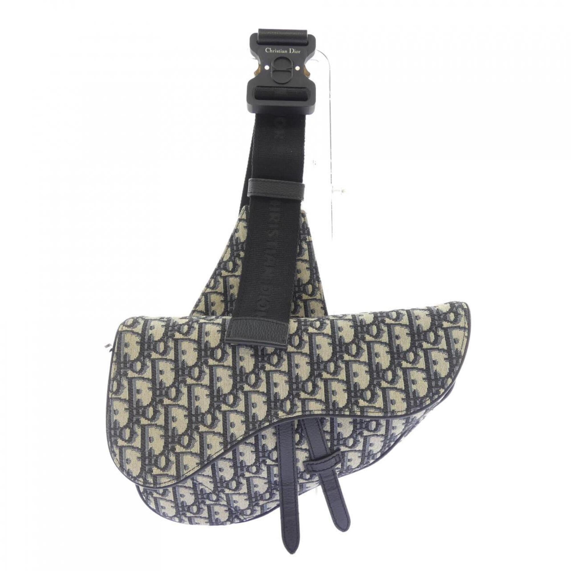 Christian Dior Beige Black Jacquard Handbag (Pre-Owned)