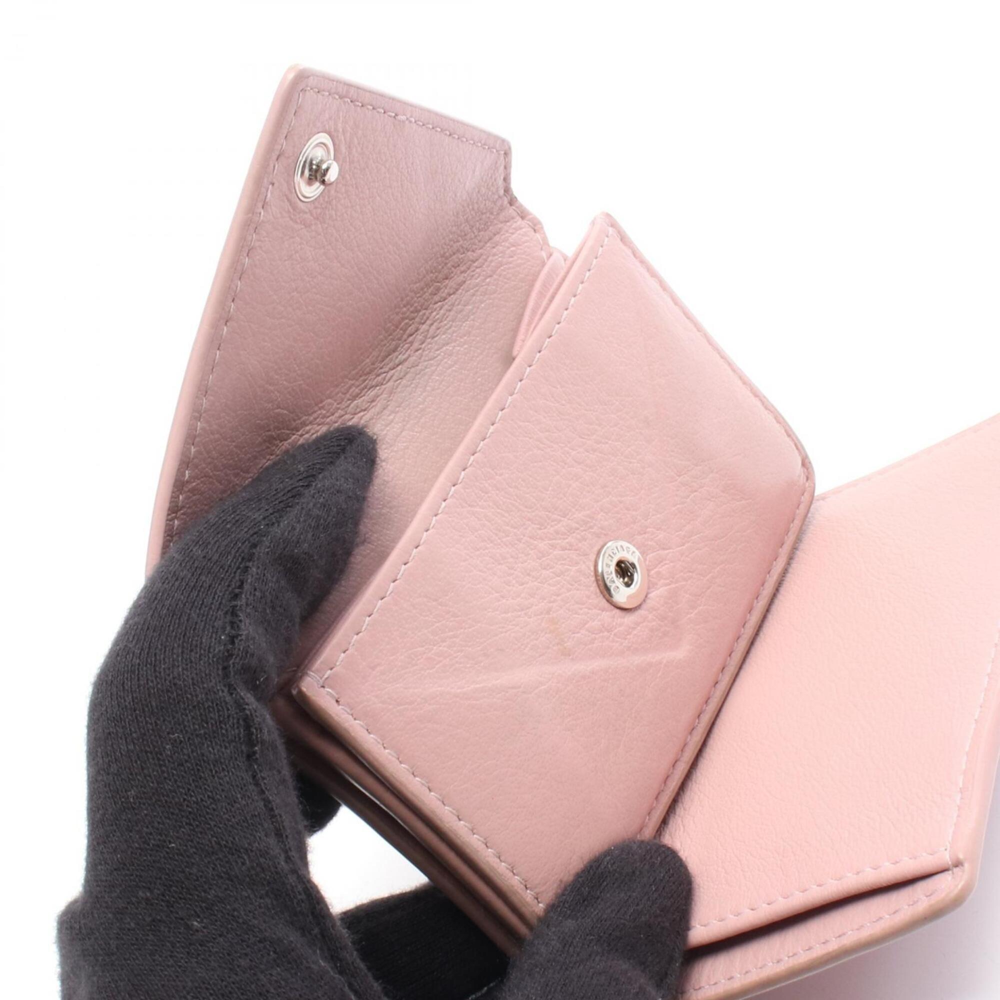 Balenciaga Pink Leather Wallet (Tri-Fold) (Pre-Owned)