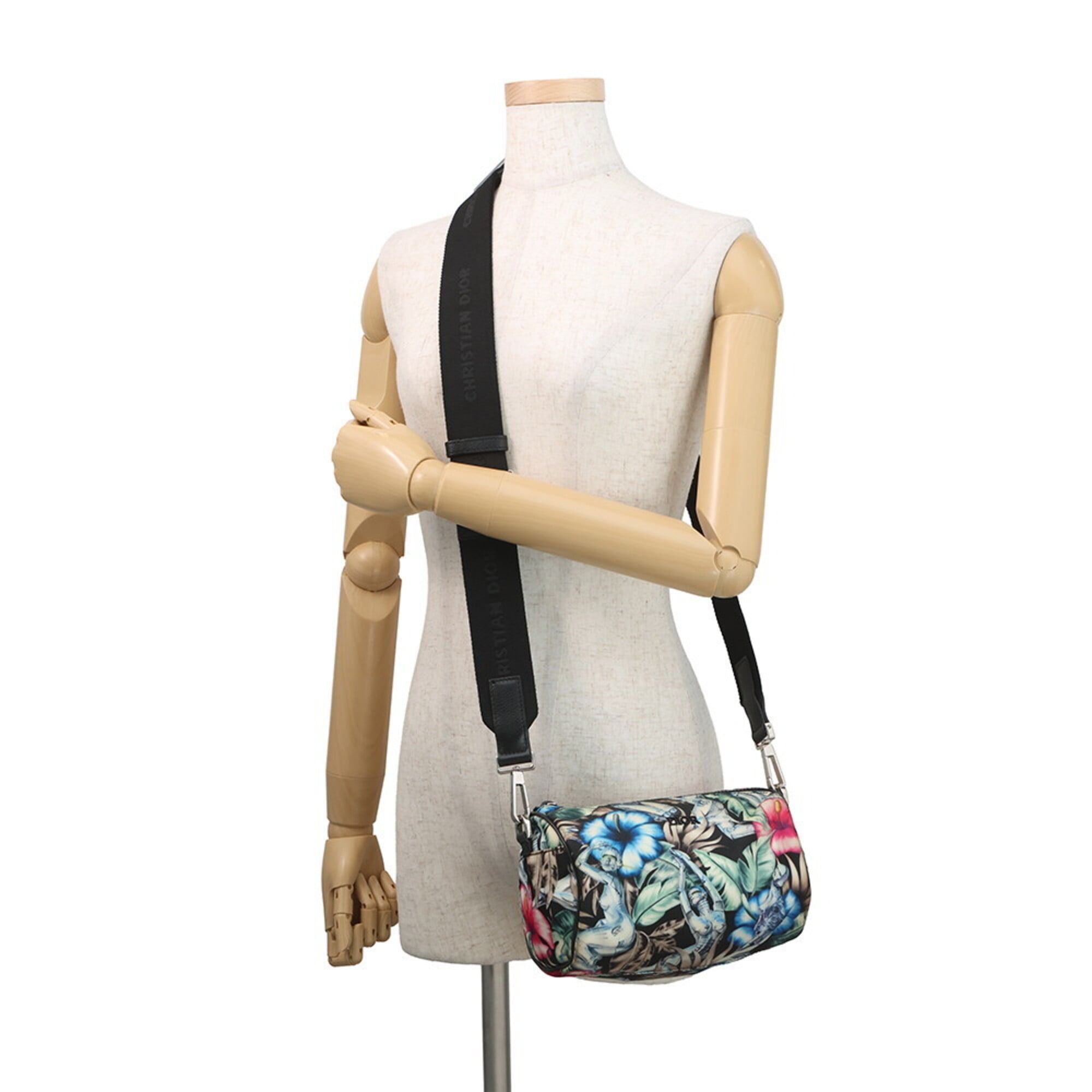 Christian Dior Black Multi-Color Nylon Handbag Shoulder Bag (Pre-Owned)