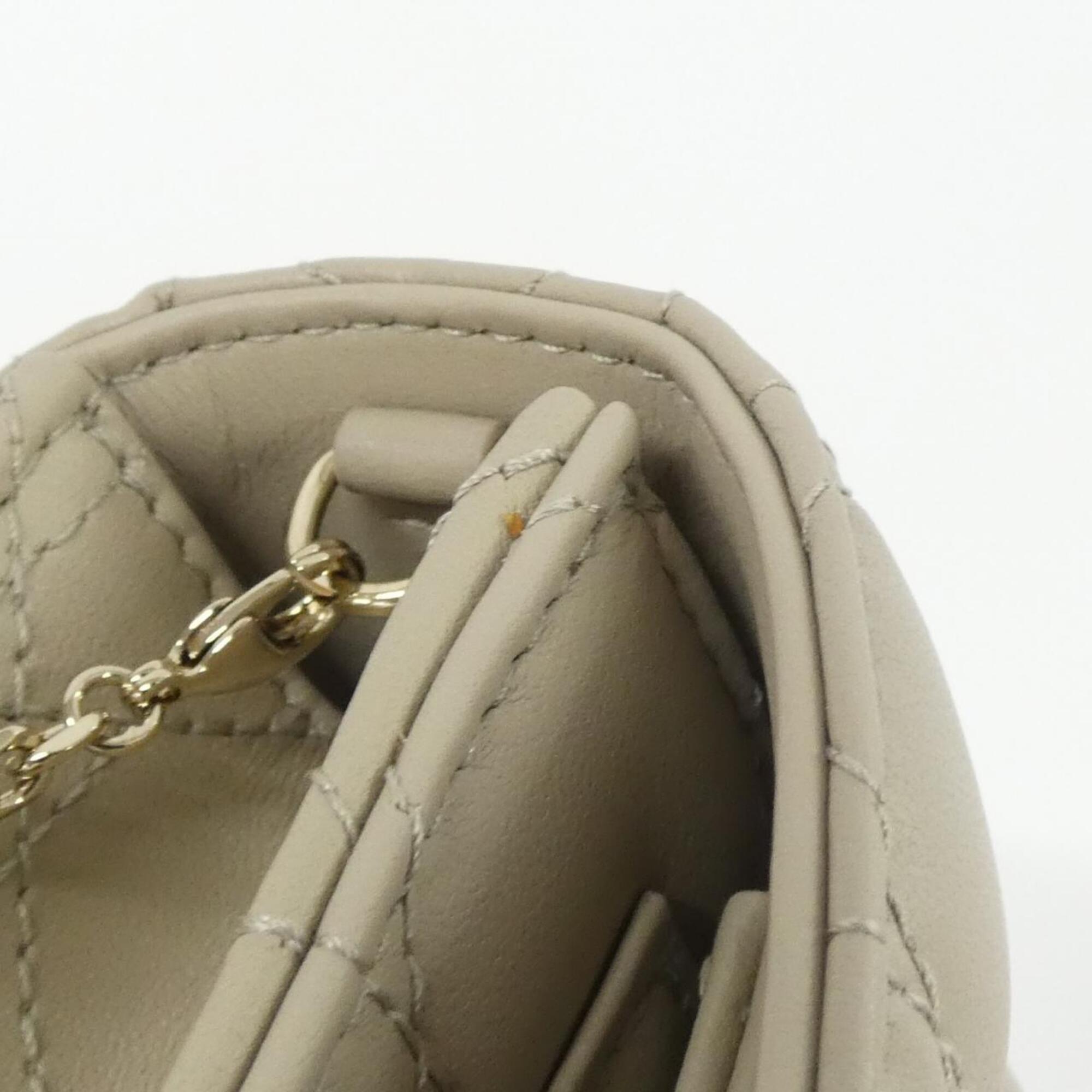 Christian Dior Beige Leather Chain/Shoulder Wallet (Pre-Owned)