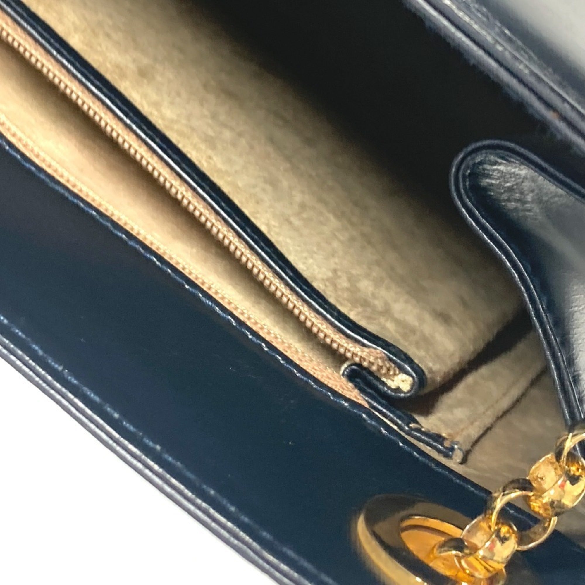 Tiffany Navy Leather Shoulder Bag Tote Bag (Pre-Owned)