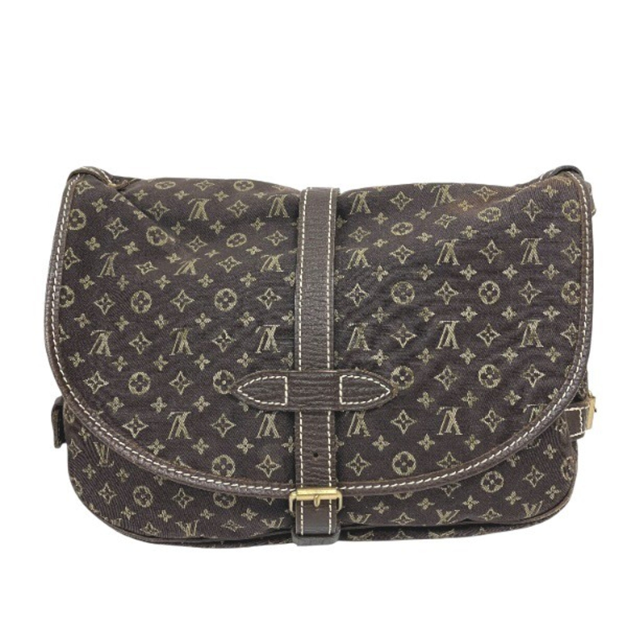 Louis Vuitton Brown Canvas Leather Handbag Shoulder Bag (Pre-Owned)