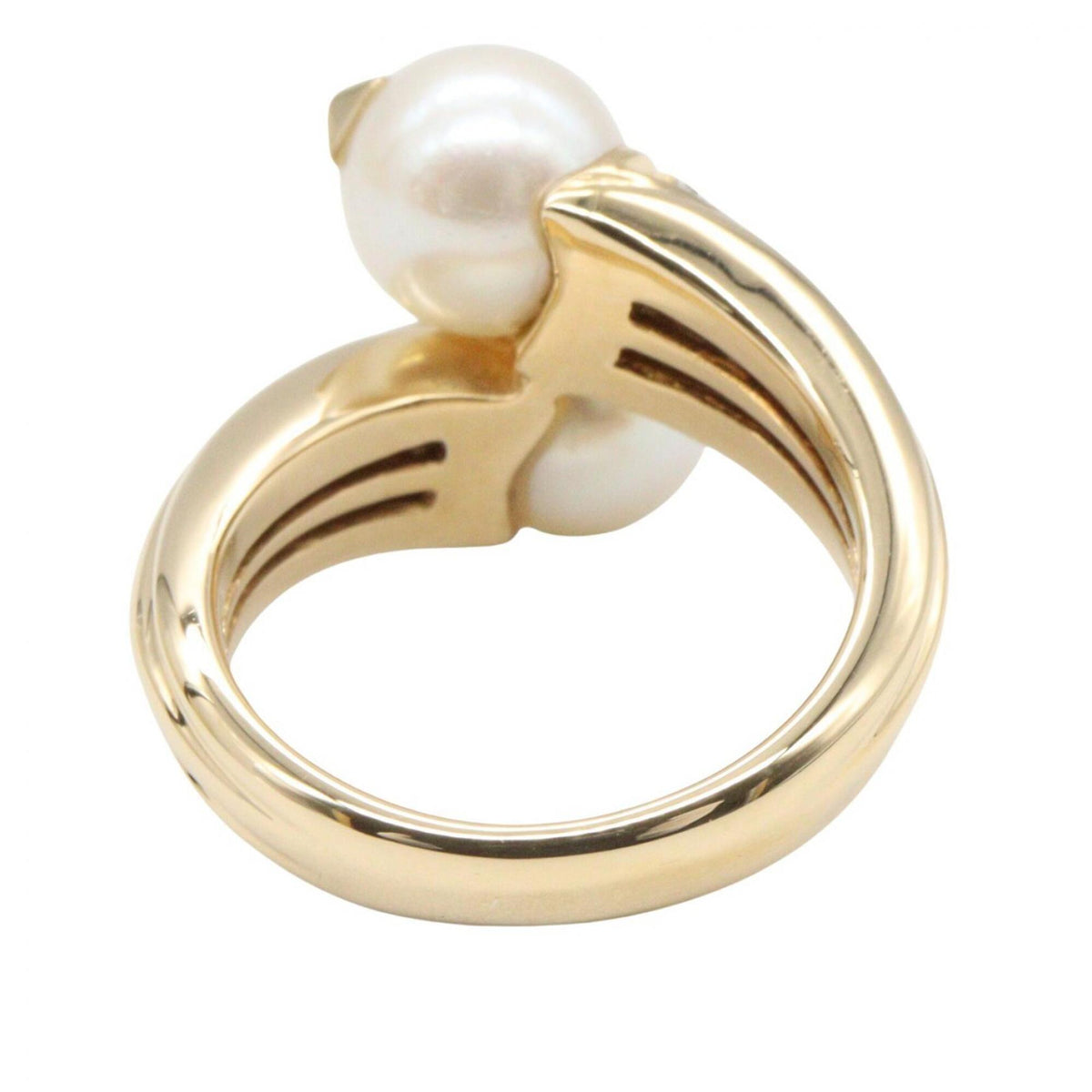 Bvlgari Gold Clear White Yellow Gold (18K) Band Ring (Pre-Owned)