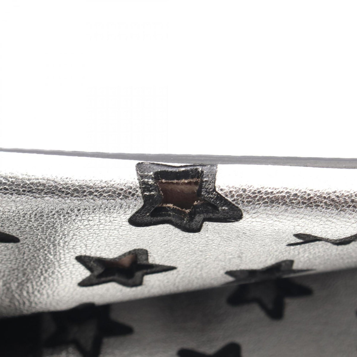 Jimmy Choo Black Silver Leather Handbag Tote Bag (Pre-Owned)