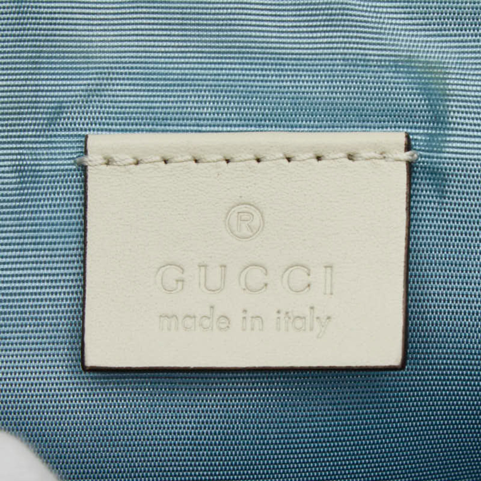 Gucci Gold White Leather Shoulder Bag (Pre-Owned)