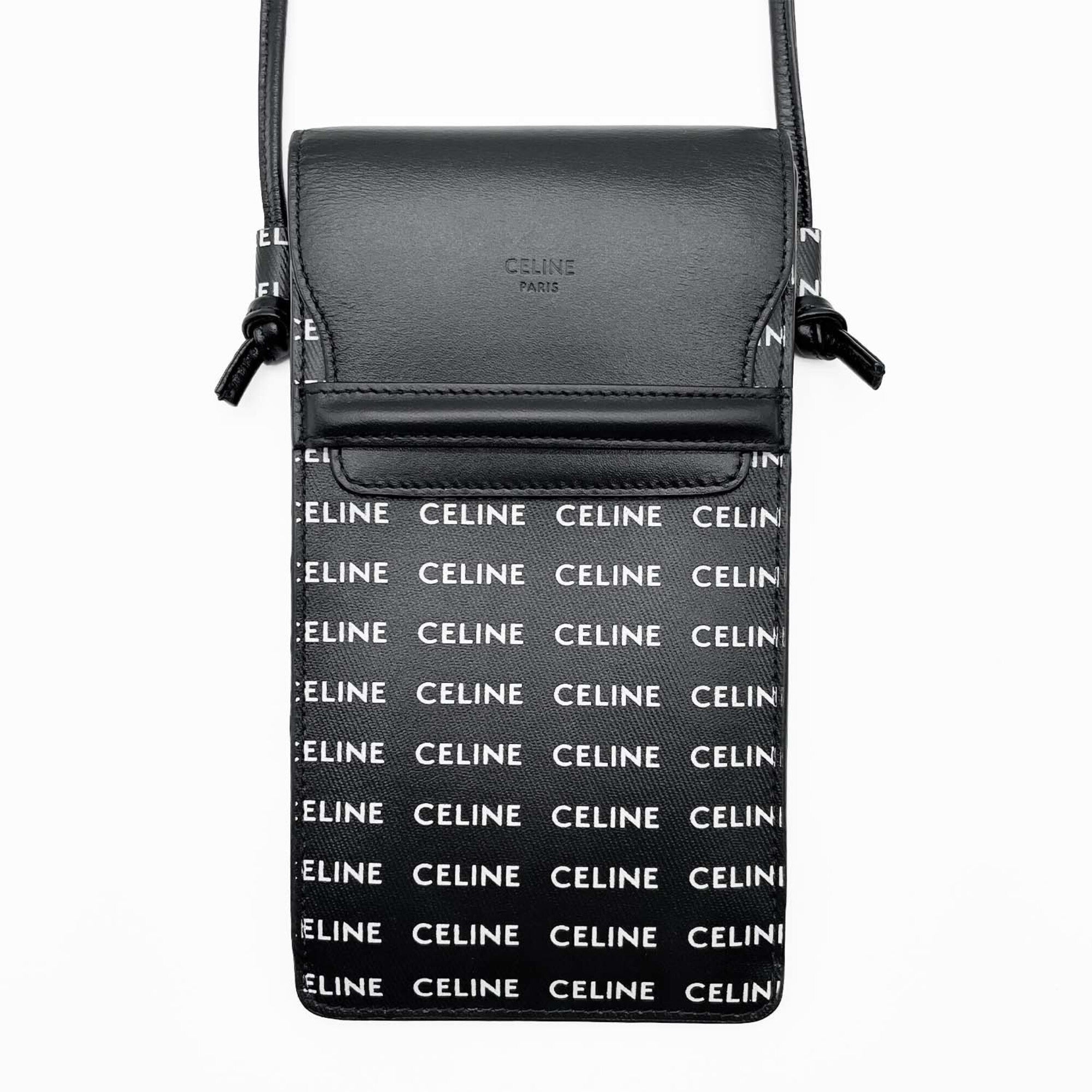Celine Black White Leather Pvc Shoulder Bag (Pre-Owned)