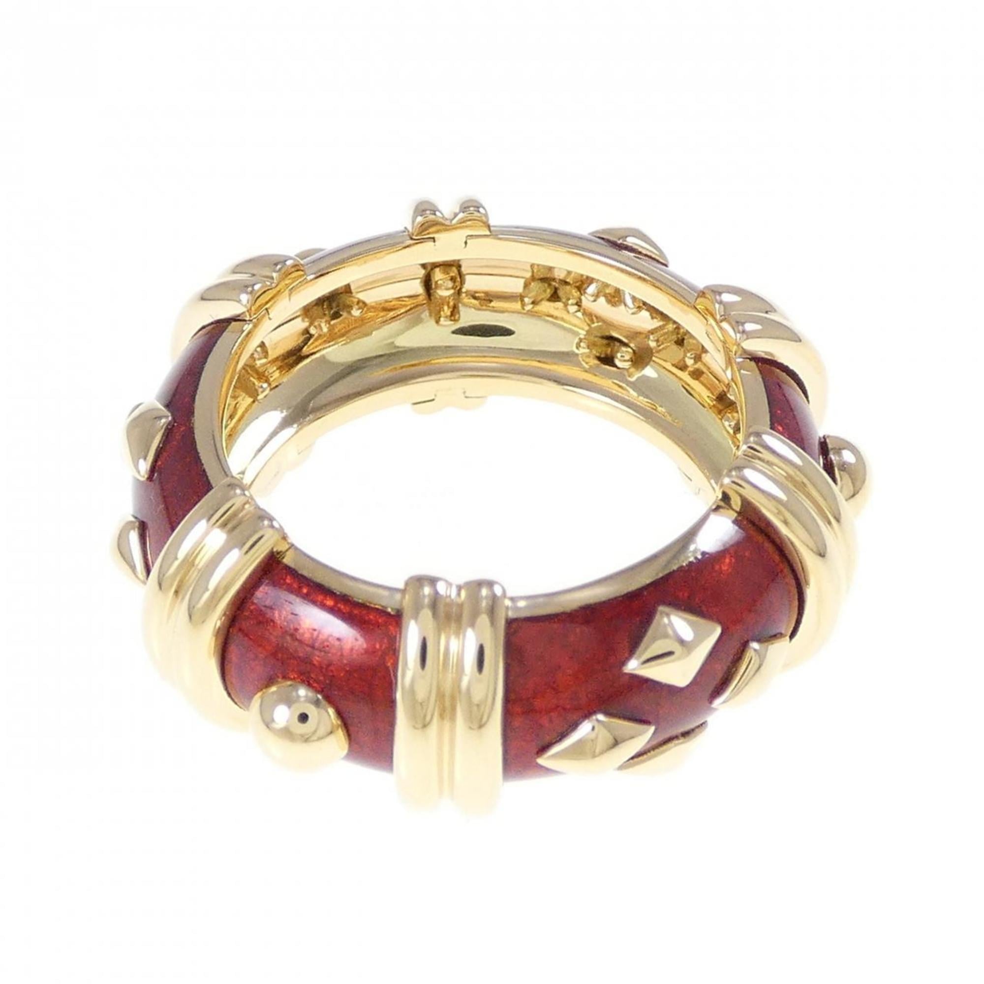Tiffany Yellow Gold Yellow Gold (18K) Cloisonné/Enamel Band Ring (Pre-Owned)