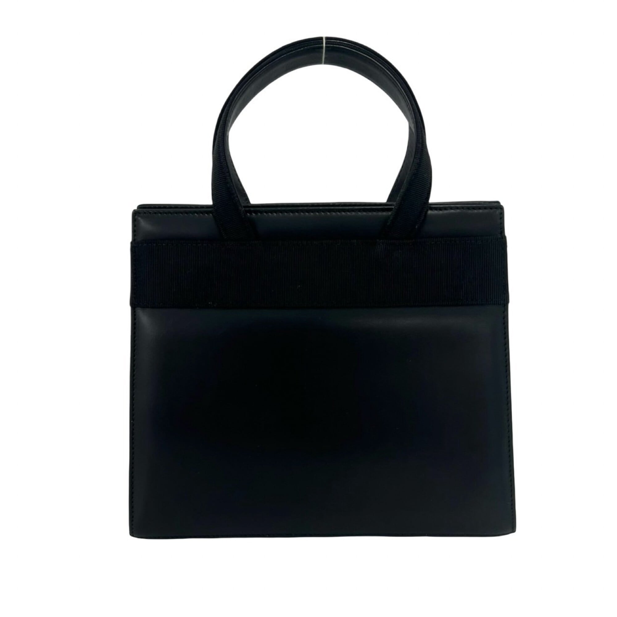 Salvatore Ferragamo Black Leather Handbag Shoulder Bag (Pre-Owned)