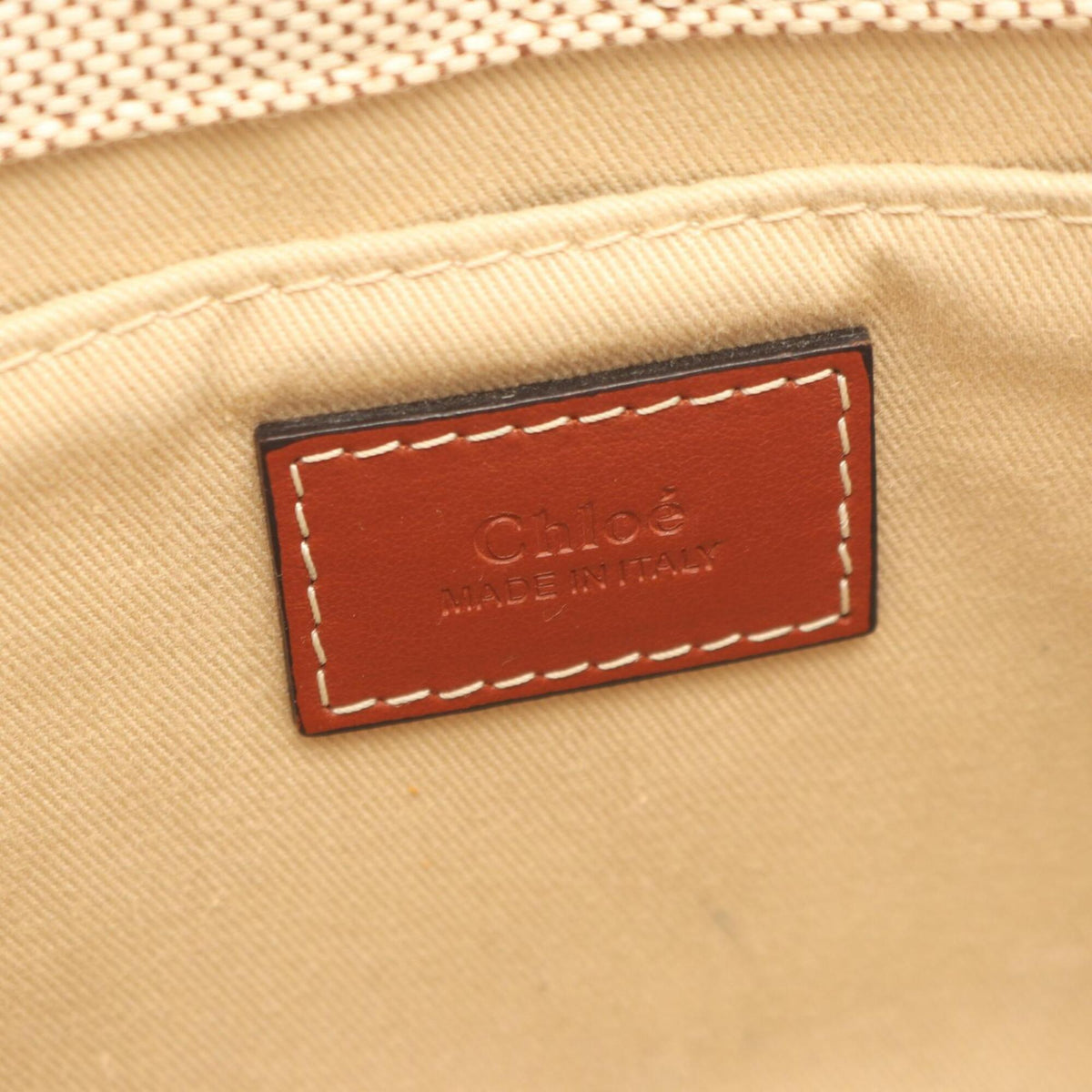 Chloé Beige Brown Canvas Leather Handbag (Pre-Owned)