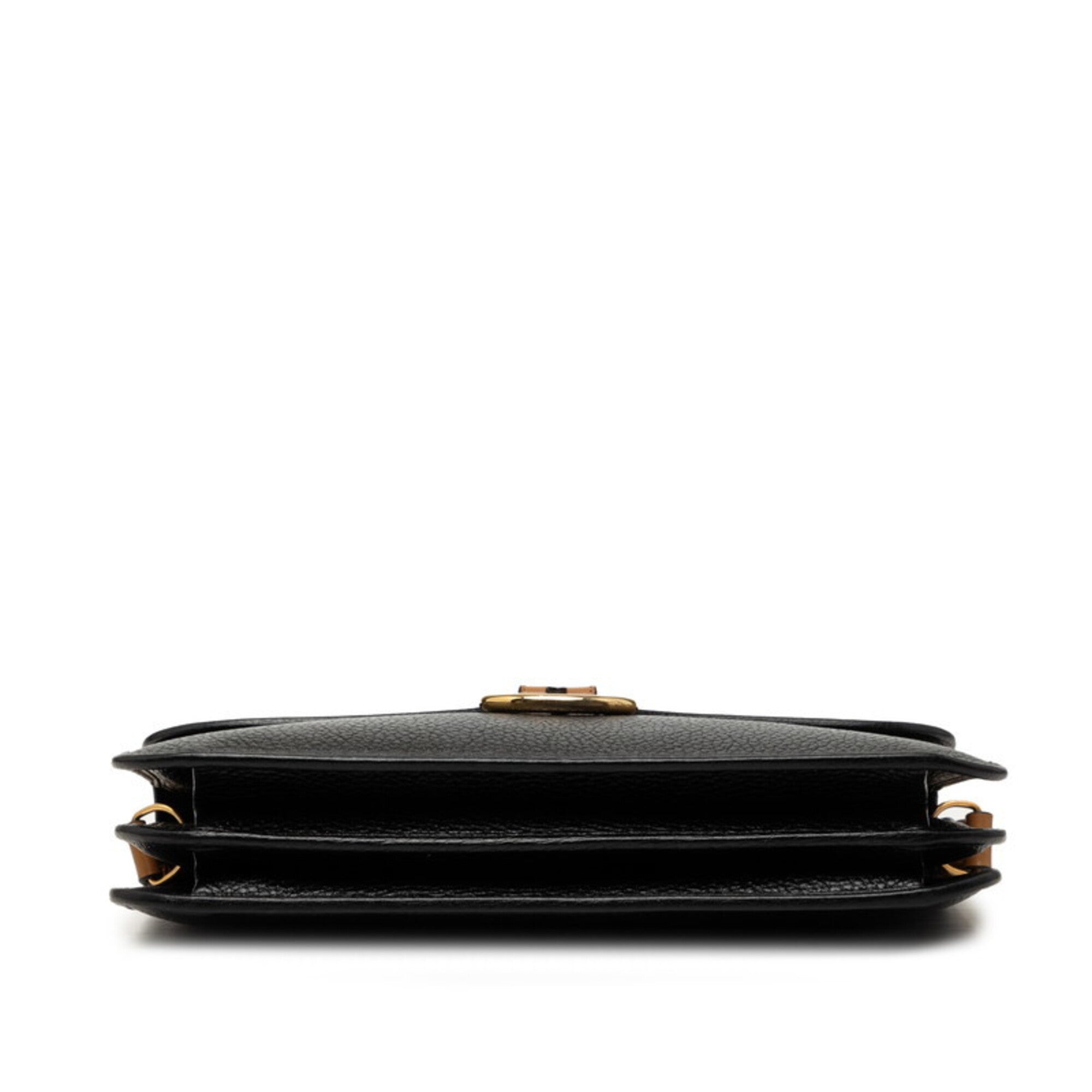 Christian Dior Black Brown Leather Shoulder Bag (Pre-Owned)