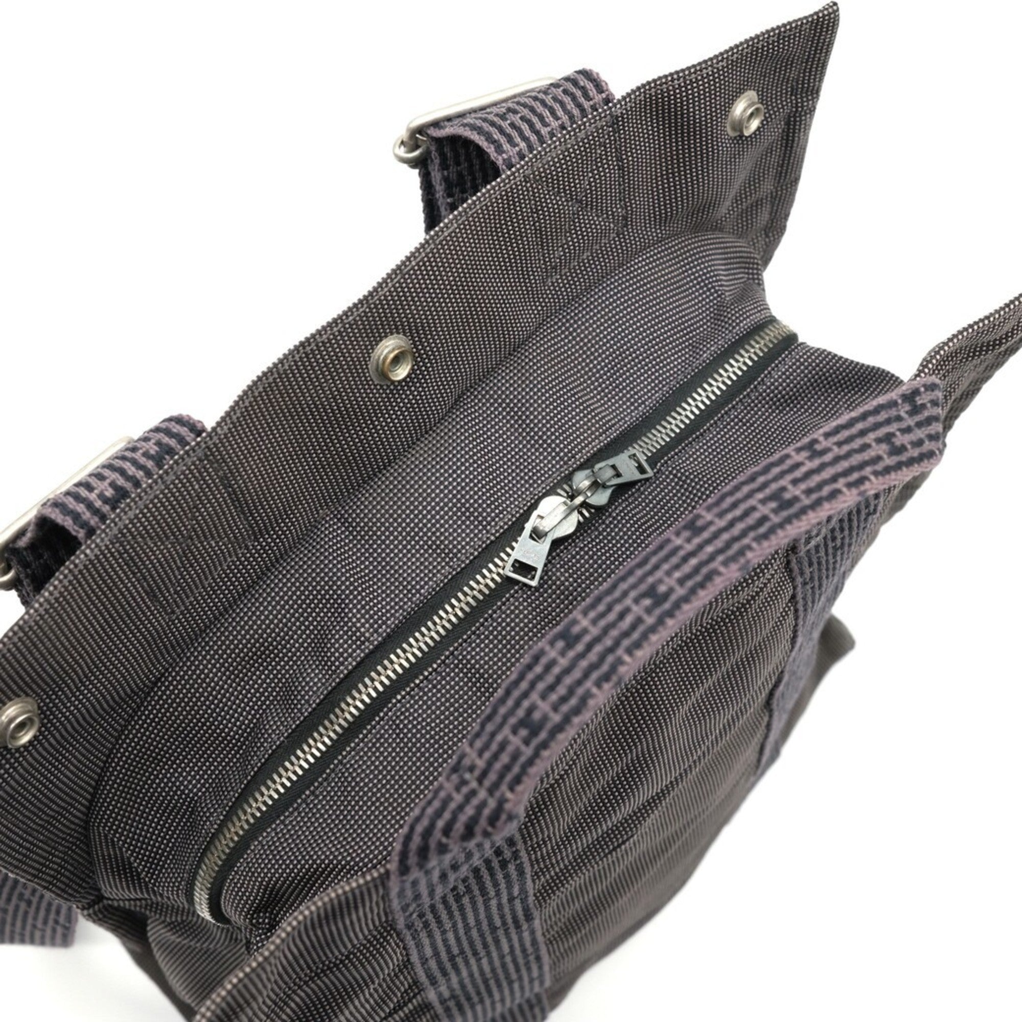 Hermes Gray Nylon Canvas Backpack (Pre-Owned)