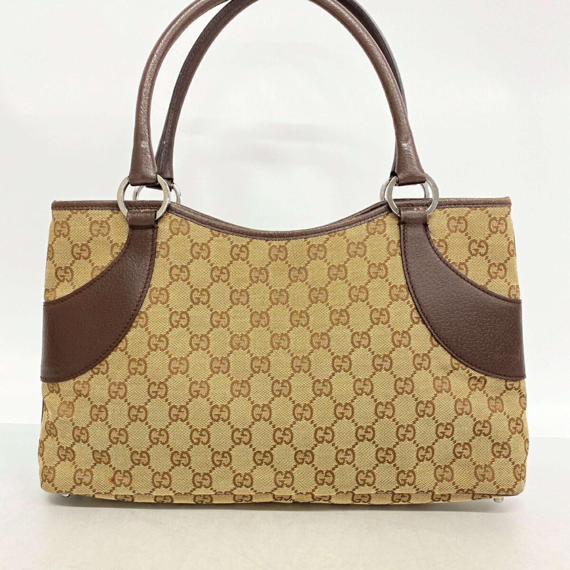 Gucci Brown Canvas Handbag (Pre-Owned)