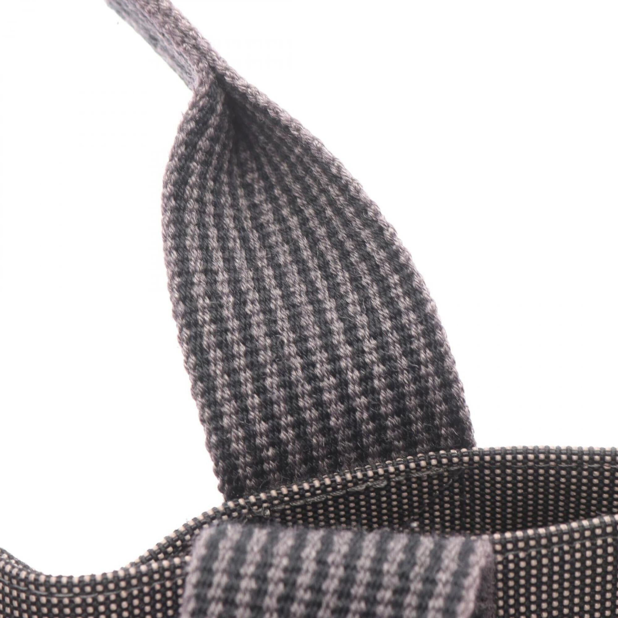 Hermes Gray Nylon Canvas Handbag Tote Bag (Pre-Owned)