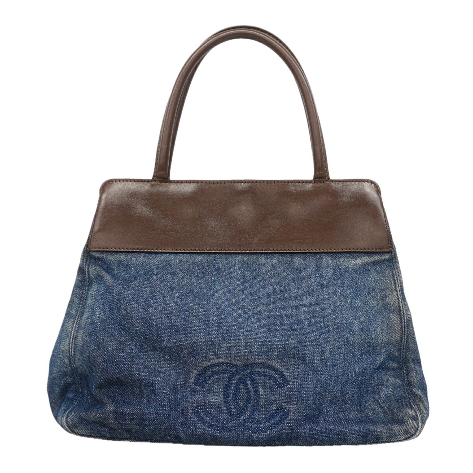 Chanel Blue Brown Denim Tote Bag (Pre-Owned)