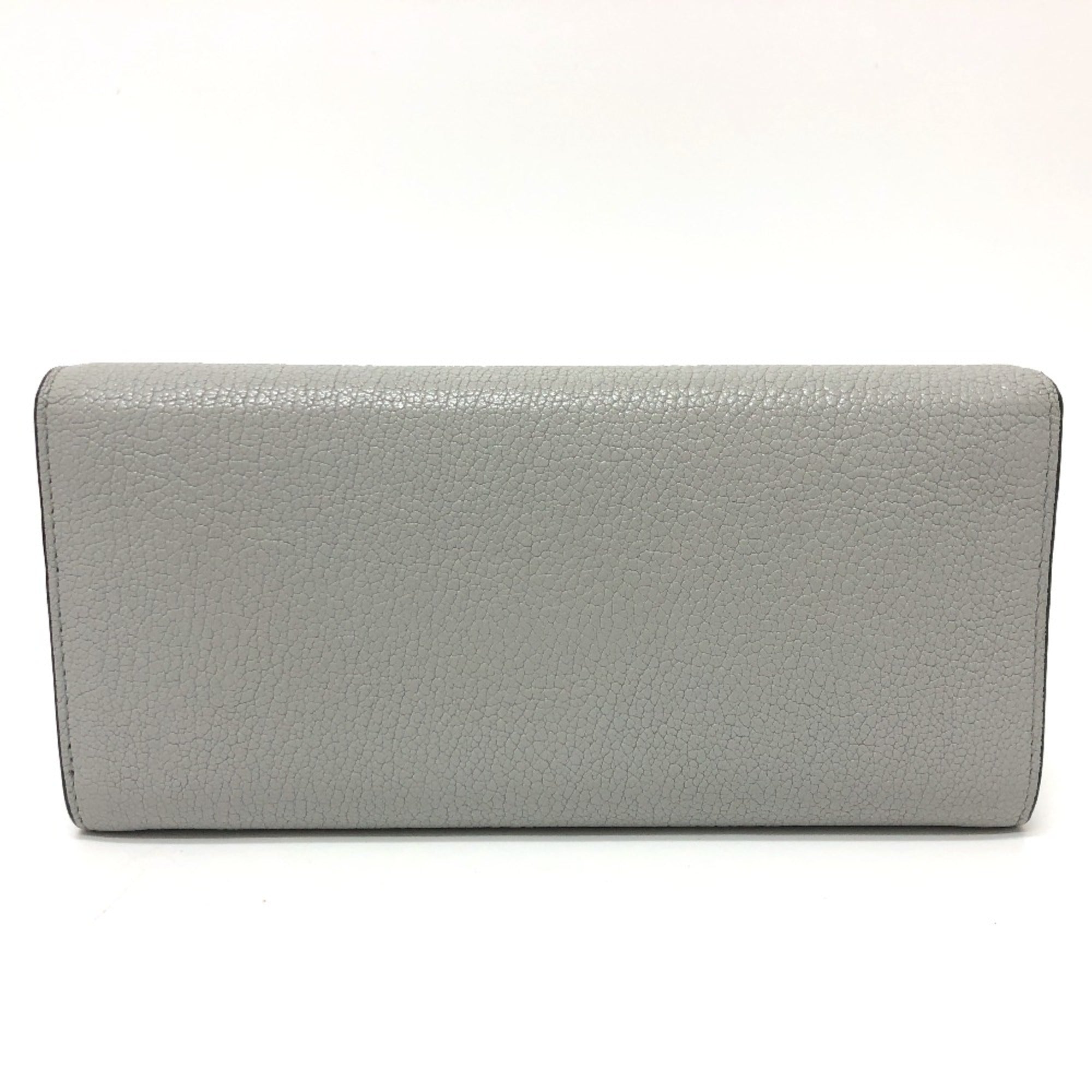 Miu Miu Gray Leather Long Wallet (Bi-Fold) (Pre-Owned)