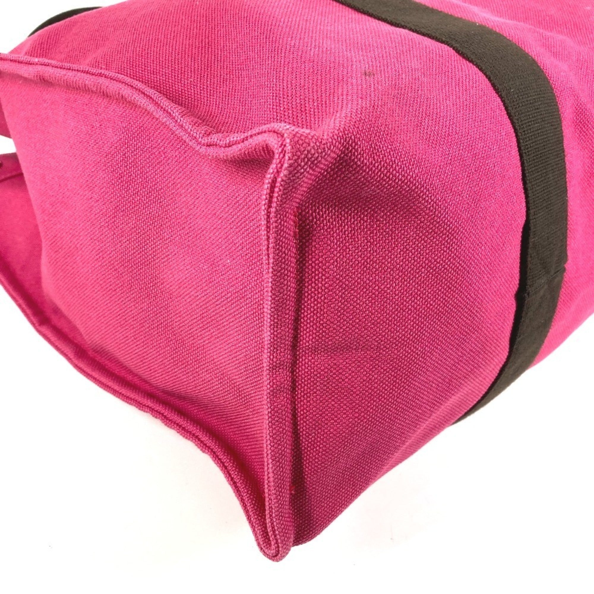 Hermes Black Pink Canvas Shoulder Bag Tote Bag (Pre-Owned)