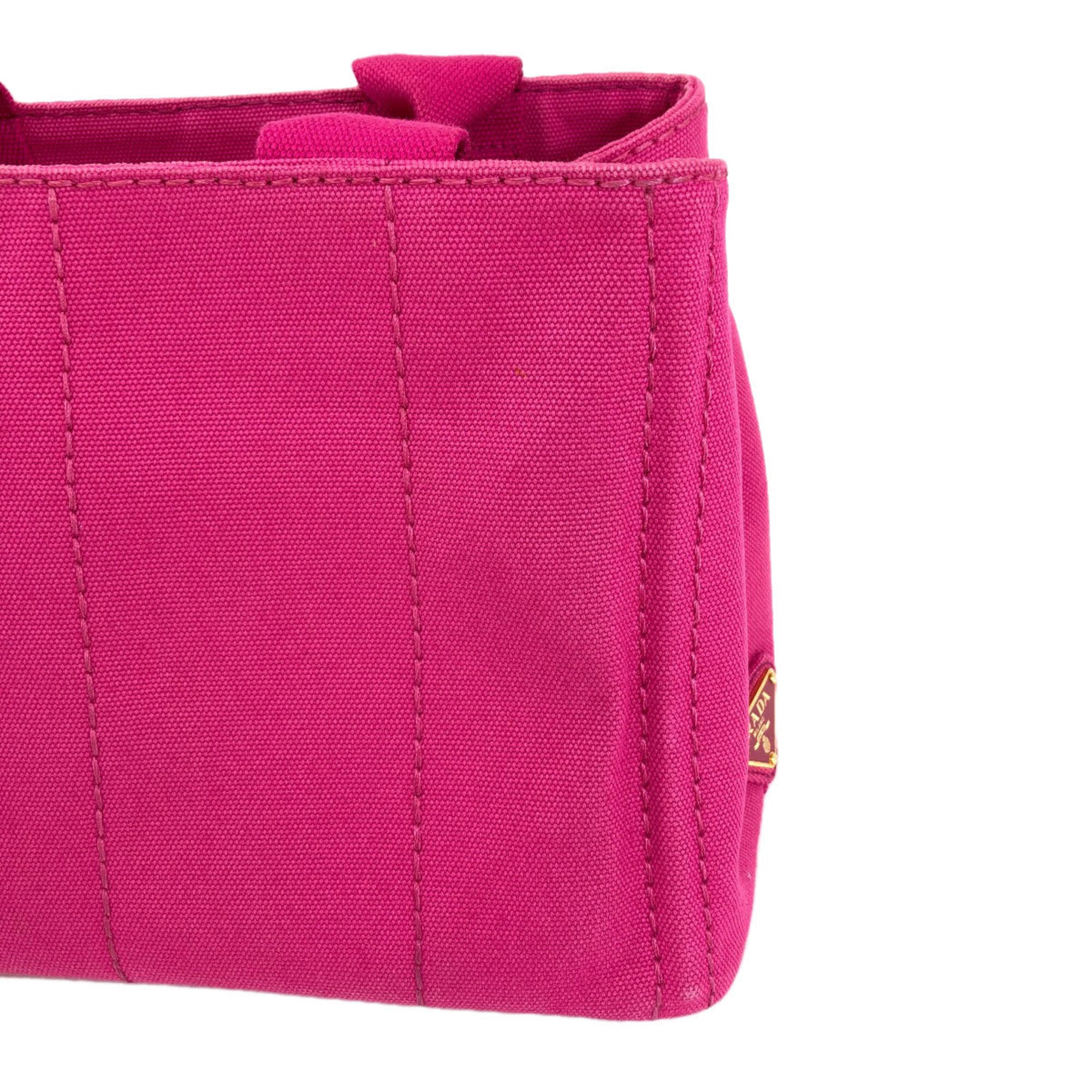 Prada Canapa Pink Canvas Handbag (Pre-Owned)