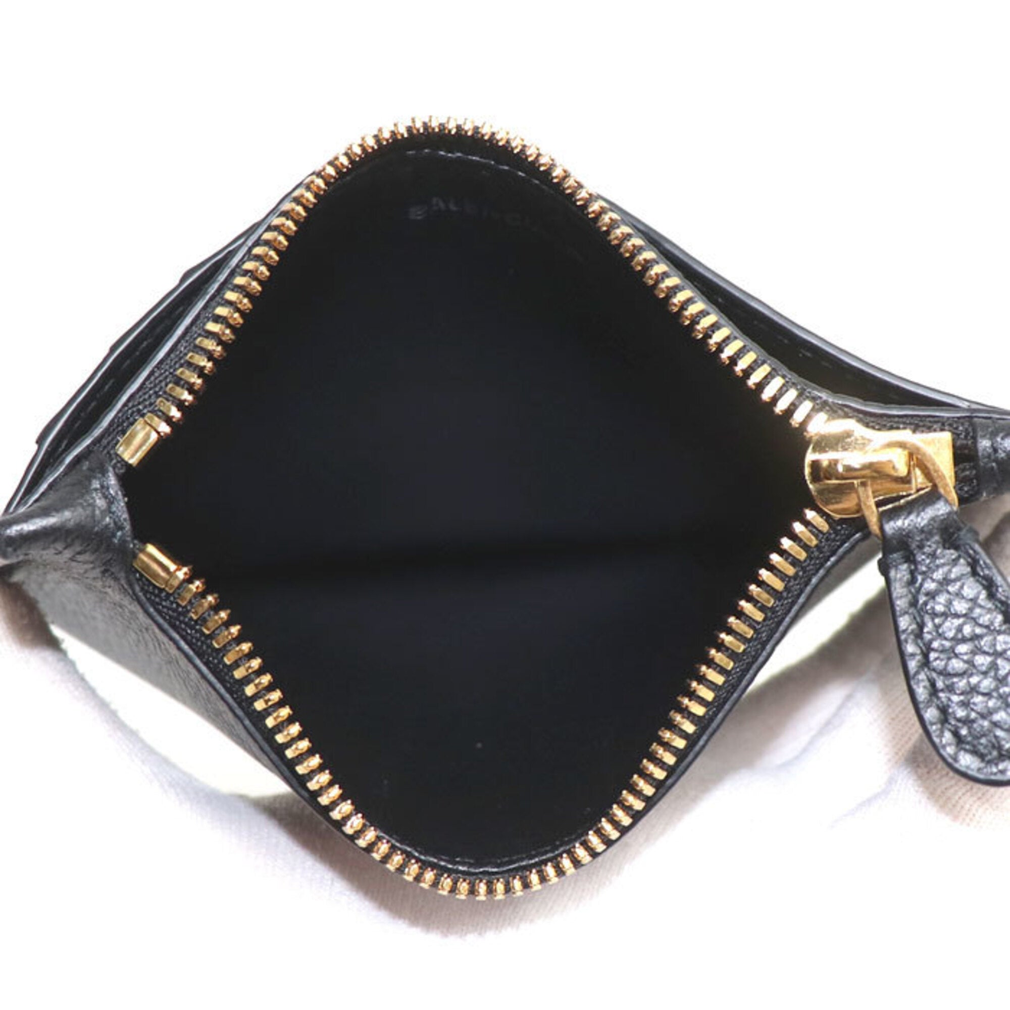 Balenciaga Black Leather Coin Purse/Coin Case (Pre-Owned)