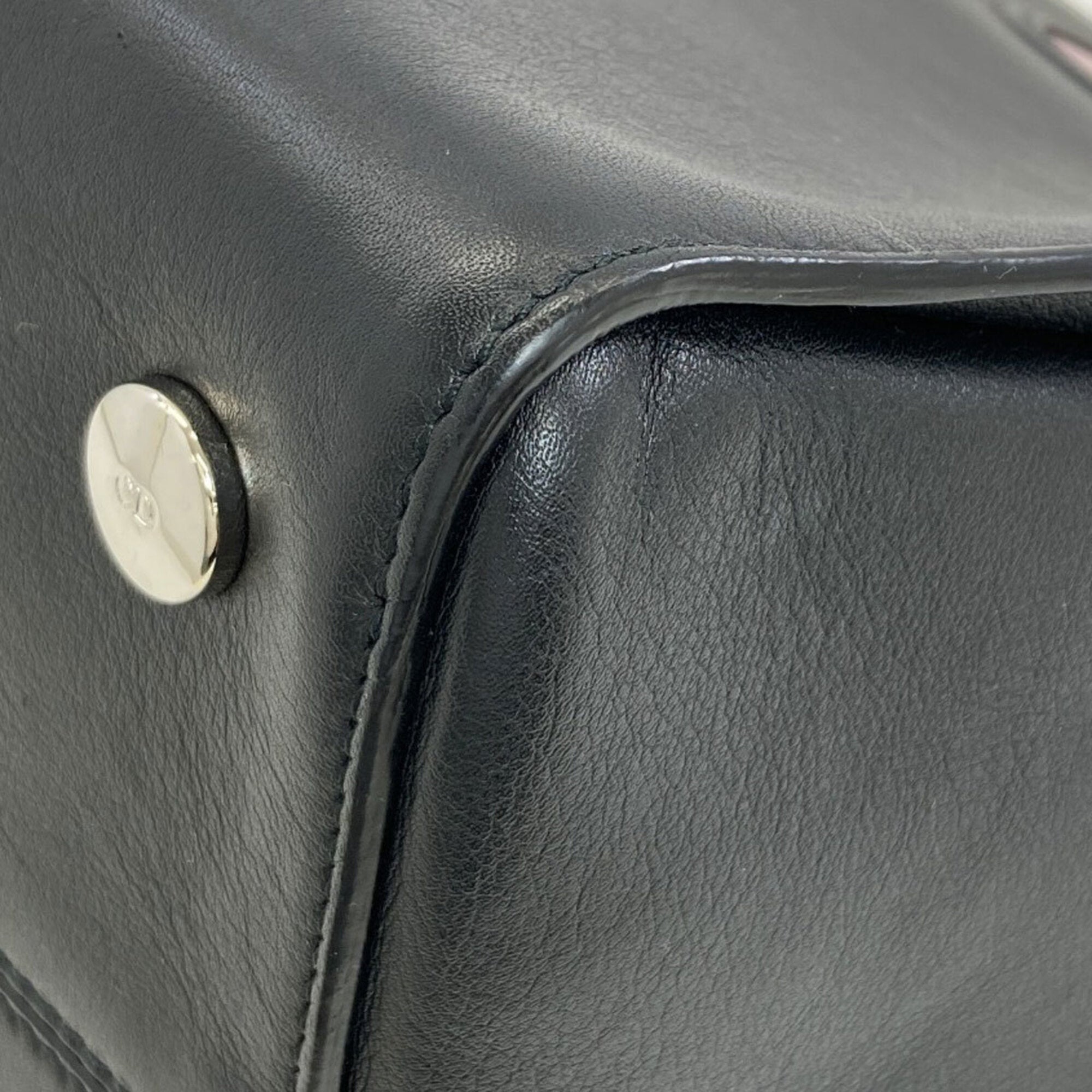 Christian Dior Black Pink Leather Tote Bag (Pre-Owned)