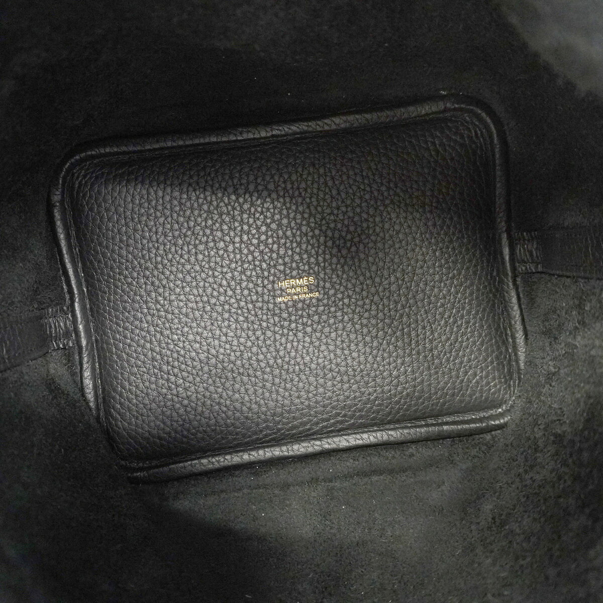 Hermes Black Taurillon Clemence Leather Handbag (Pre-Owned)