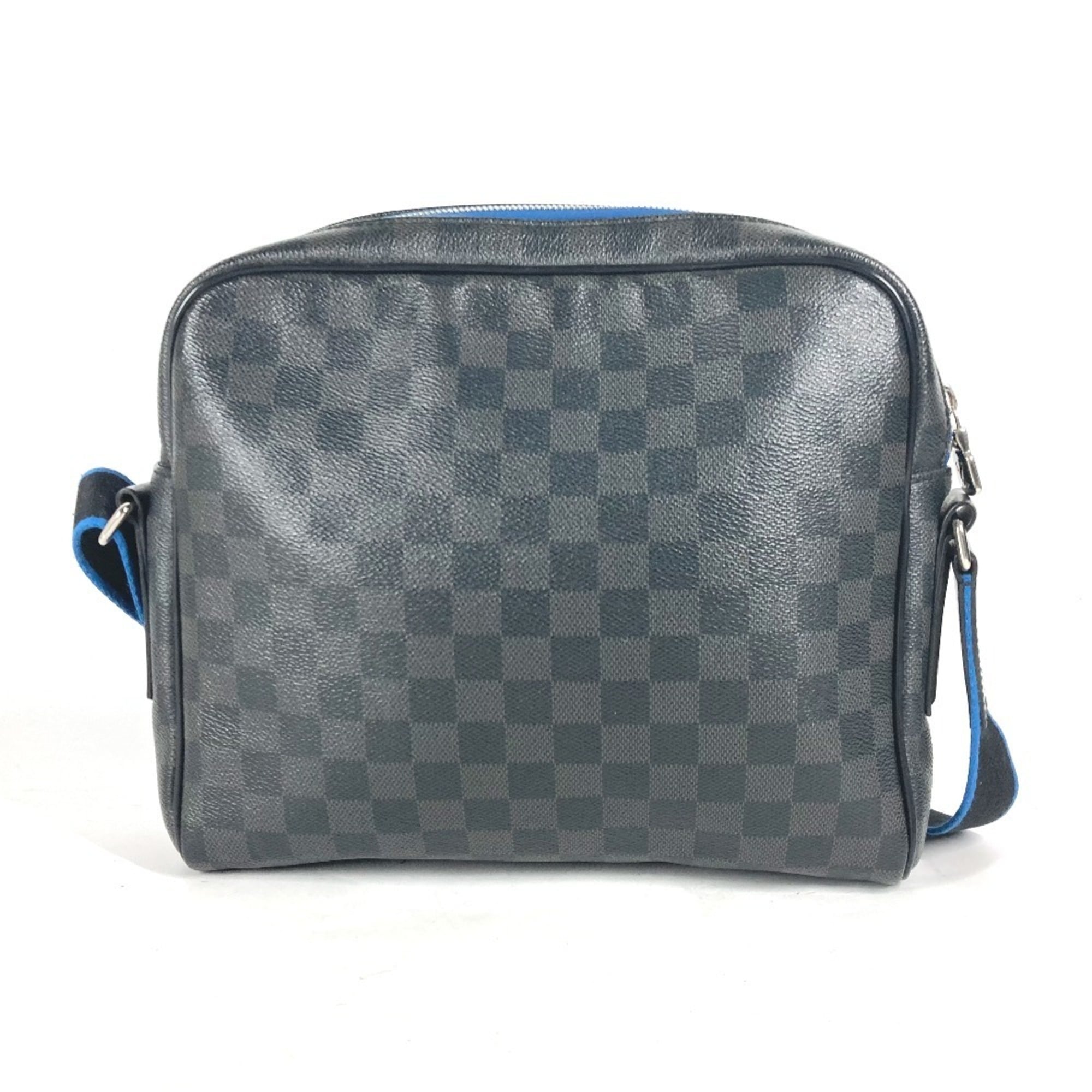 Louis Vuitton Black Blue Damier Graphite Shoulder Bag (Pre-Owned)