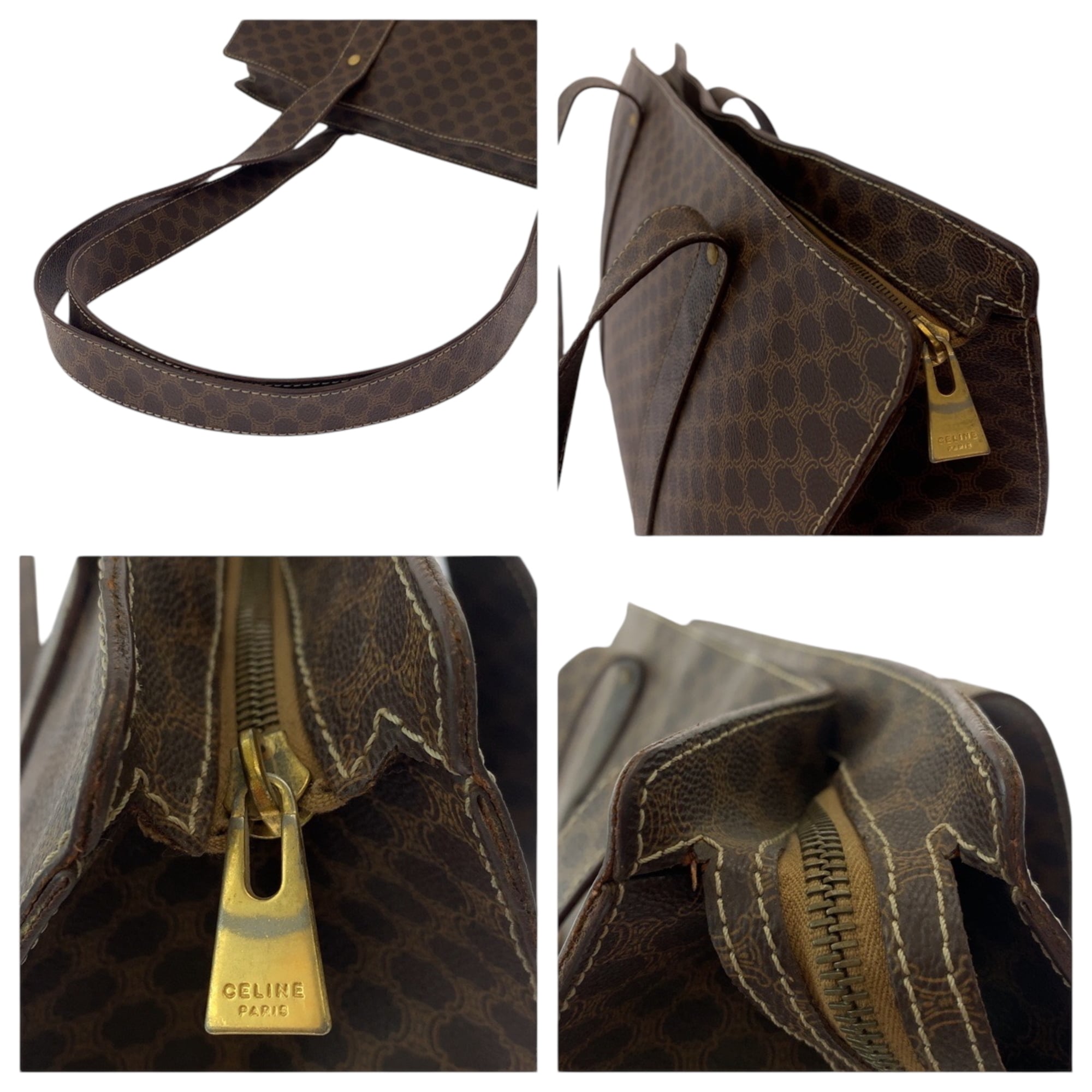 Celine Brown Pvc Shoulder Bag Tote Bag (Pre-Owned)