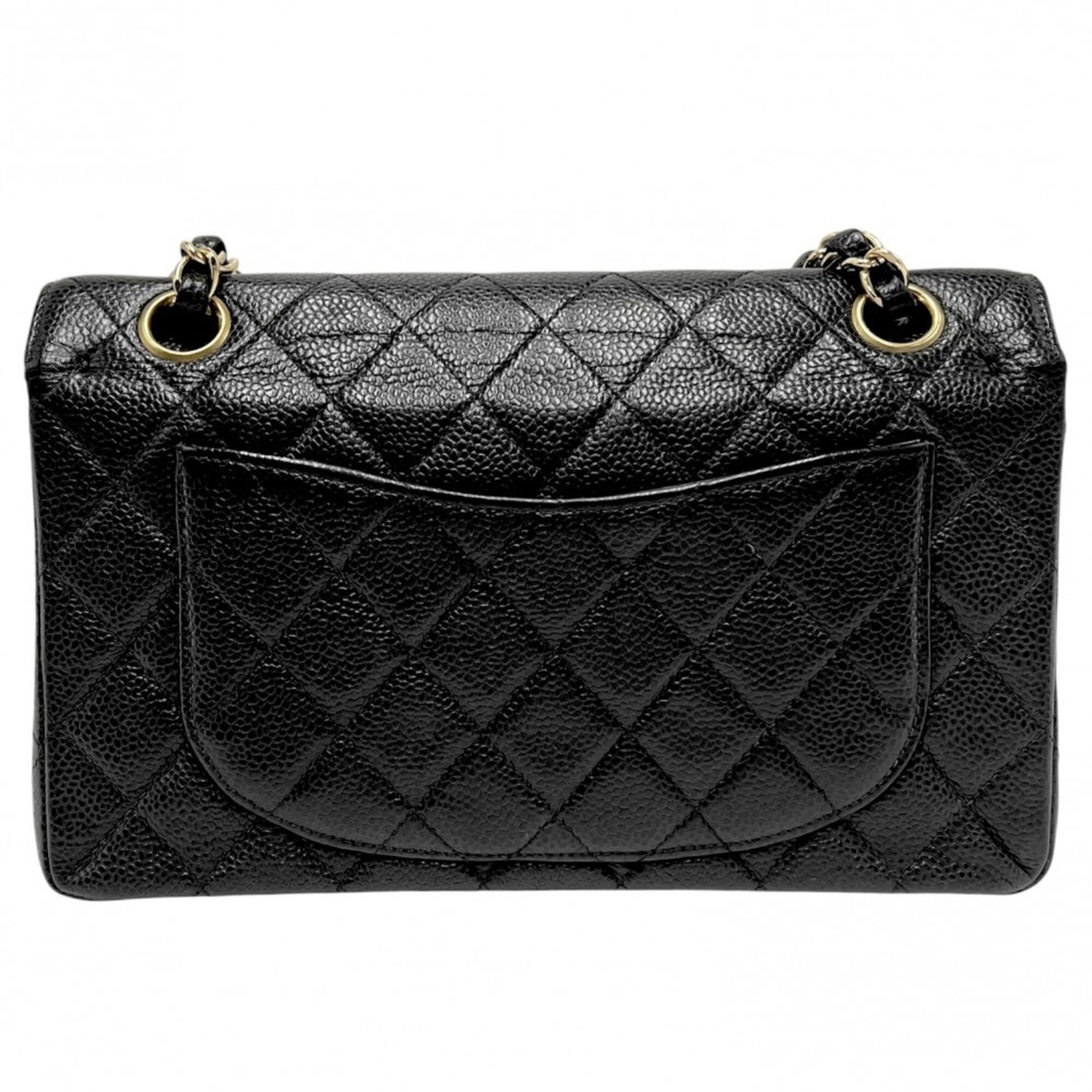 Chanel Matelasse Black Grained Calfskin Shoulder Bag (Pre-Owned)