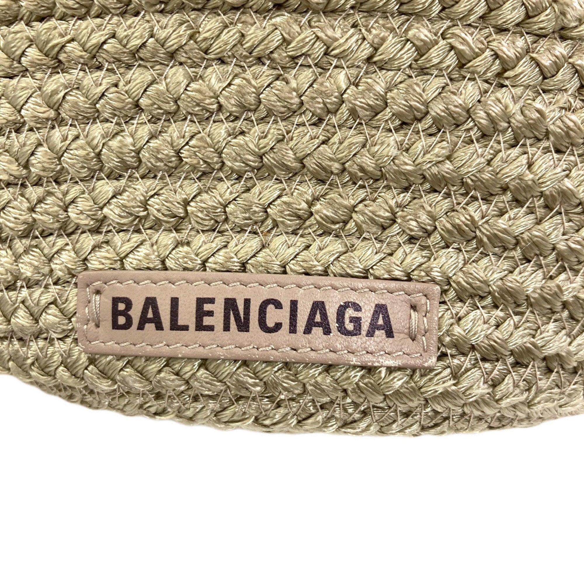 Balenciaga Light Green Nylon Basket Handbag (Pre-Owned)