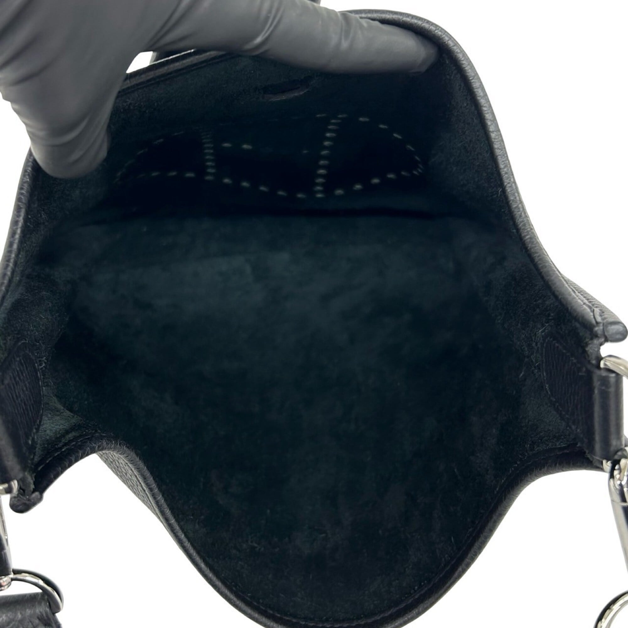 Hermes Black Taurillon Clemence Leather Shoulder Bag Tote Bag (Pre-Owned)