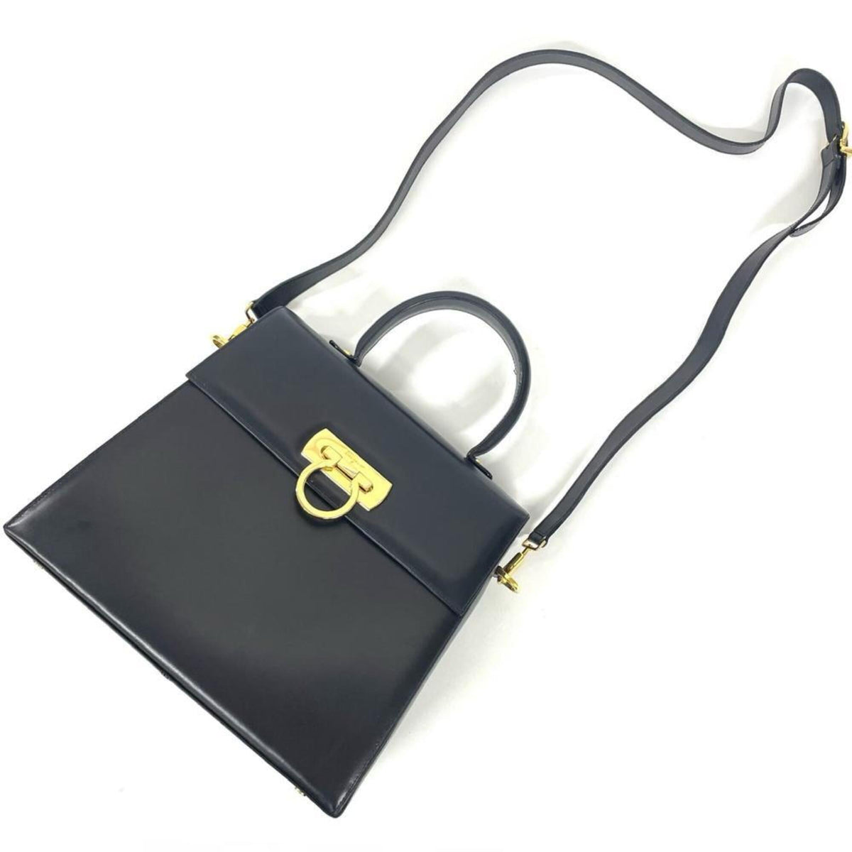 Salvatore Ferragamo Black Leather Handbag (Pre-Owned)
