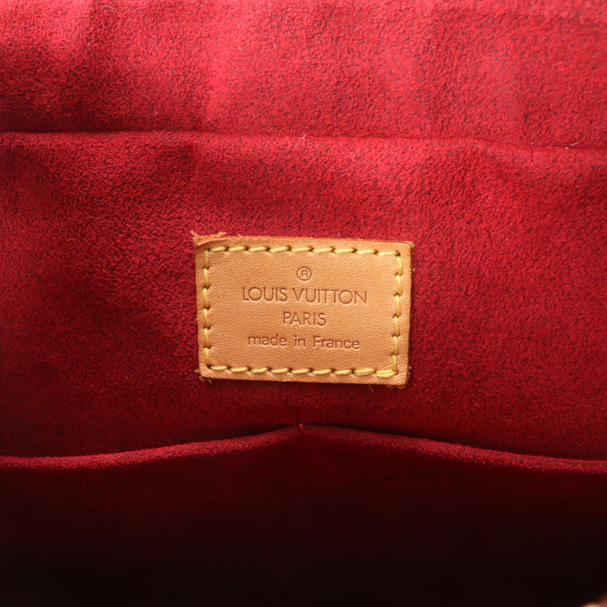 Louis Vuitton Brown Leather Coated Canvas Shoulder Bag Tote Bag (Pre-Owned)