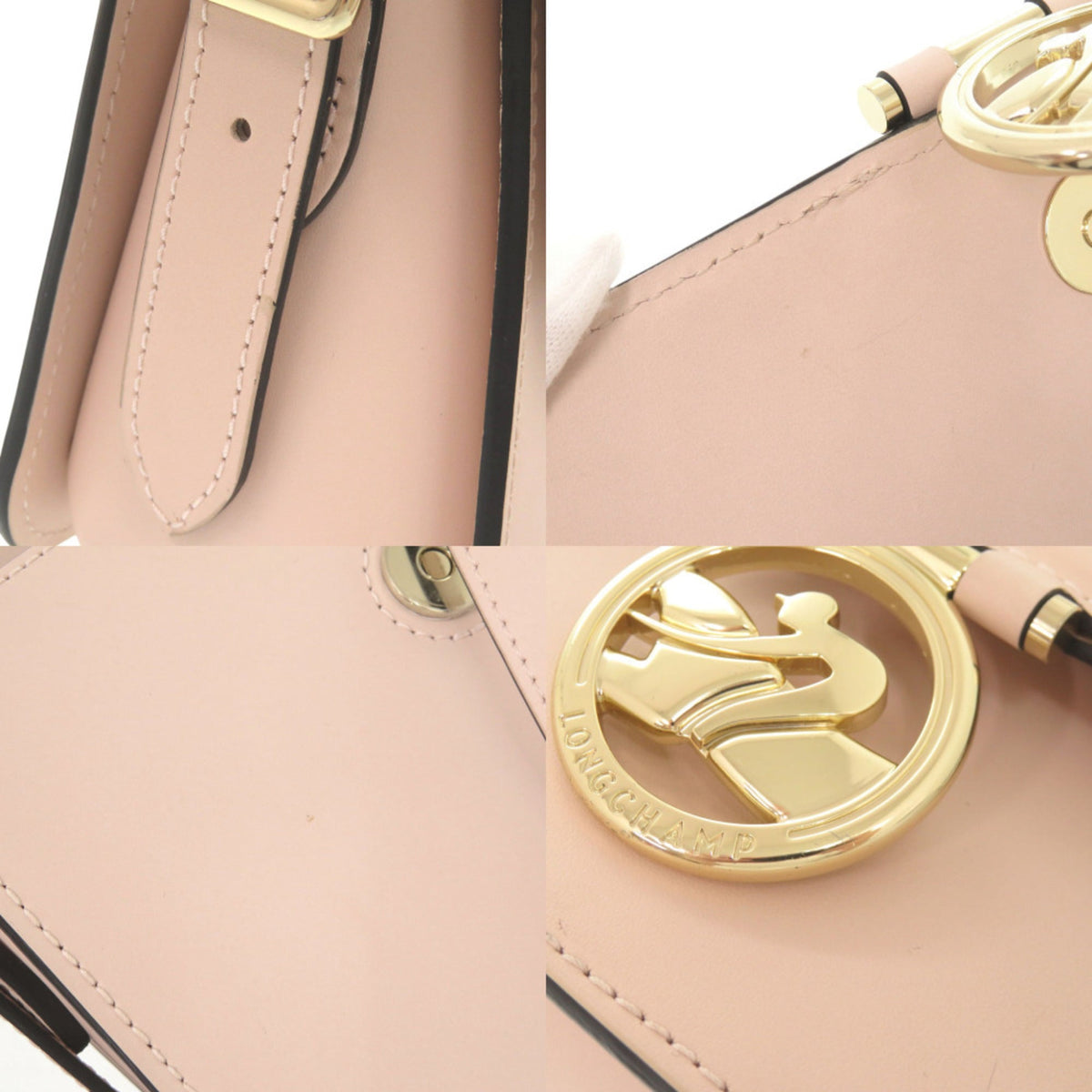 Longchamp Pink Leather Shoulder Bag (Pre-Owned)