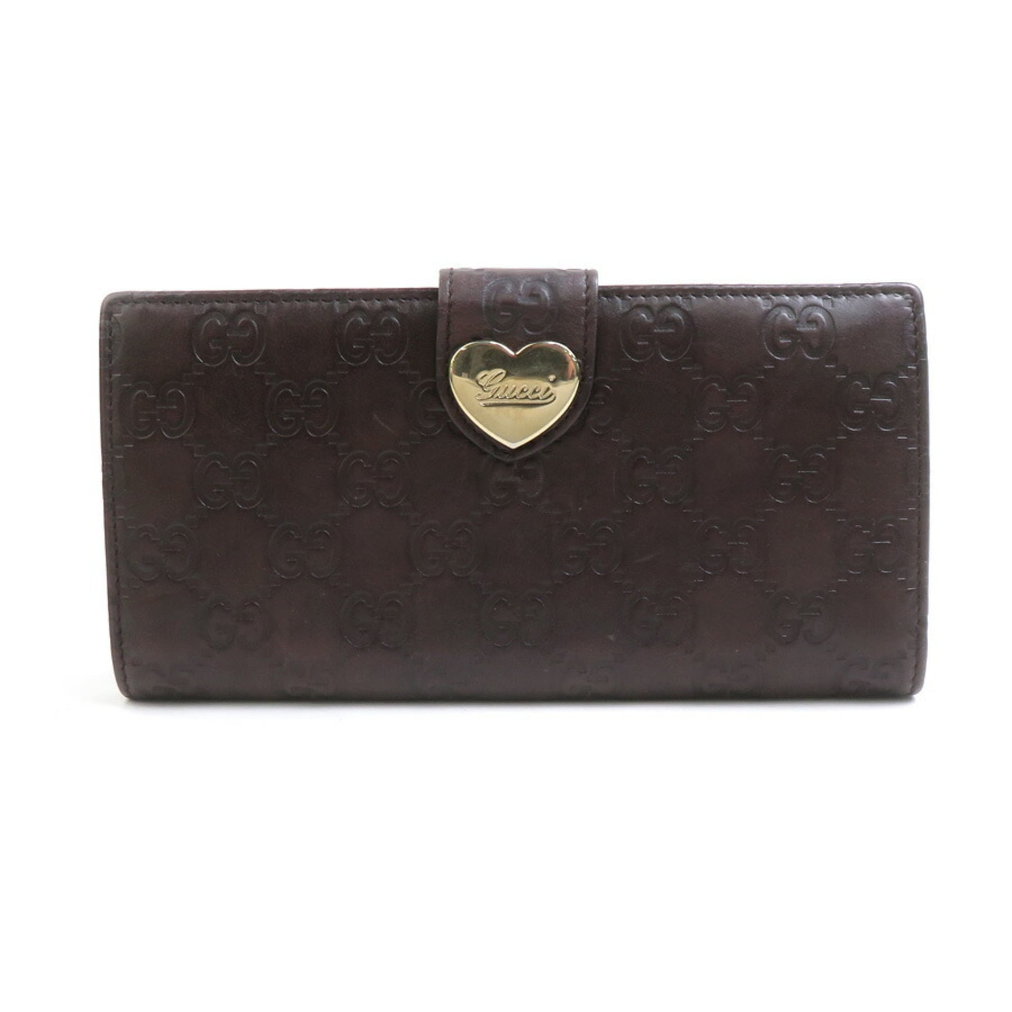 Gucci Dark Brown Leather Long Wallet (Bi-Fold) (Pre-Owned)