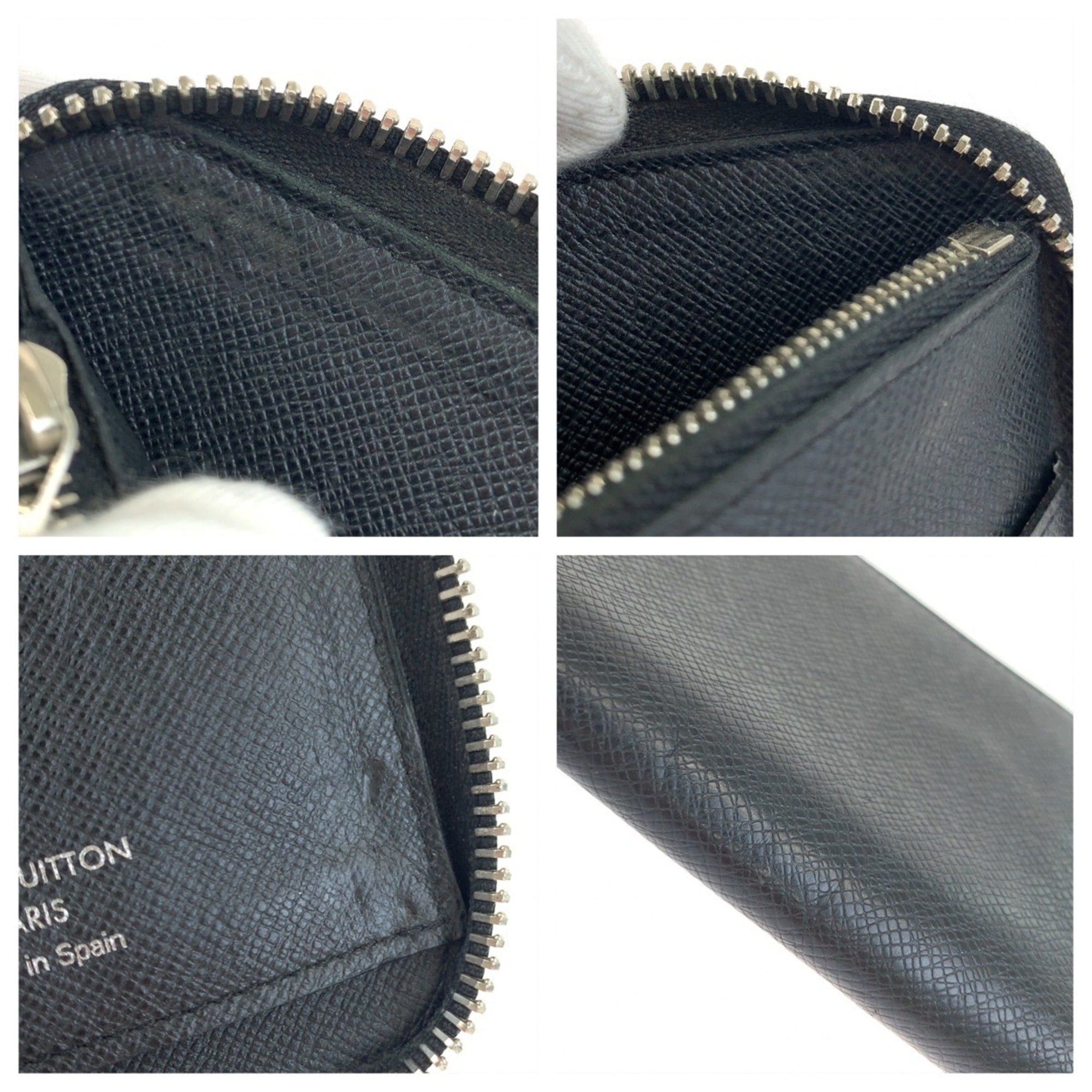 Louis Vuitton Ardoise Black Leather Long Wallet (Bi-Fold) (Pre-Owned)