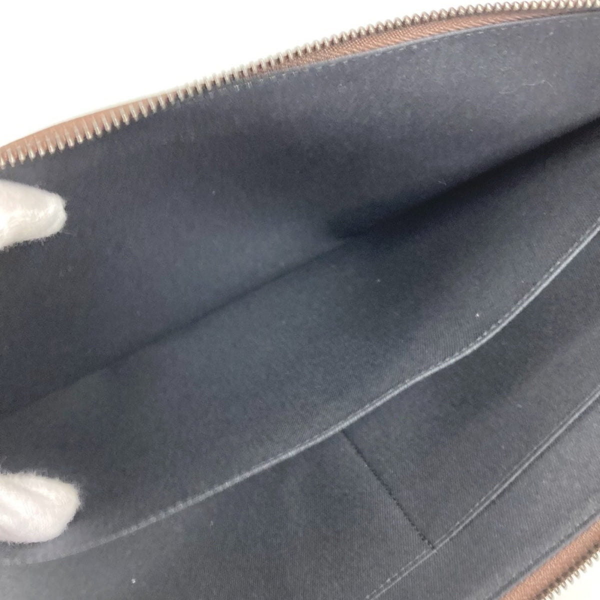 Bvlgari Black Brown Leather Clutch Bag (Pre-Owned)