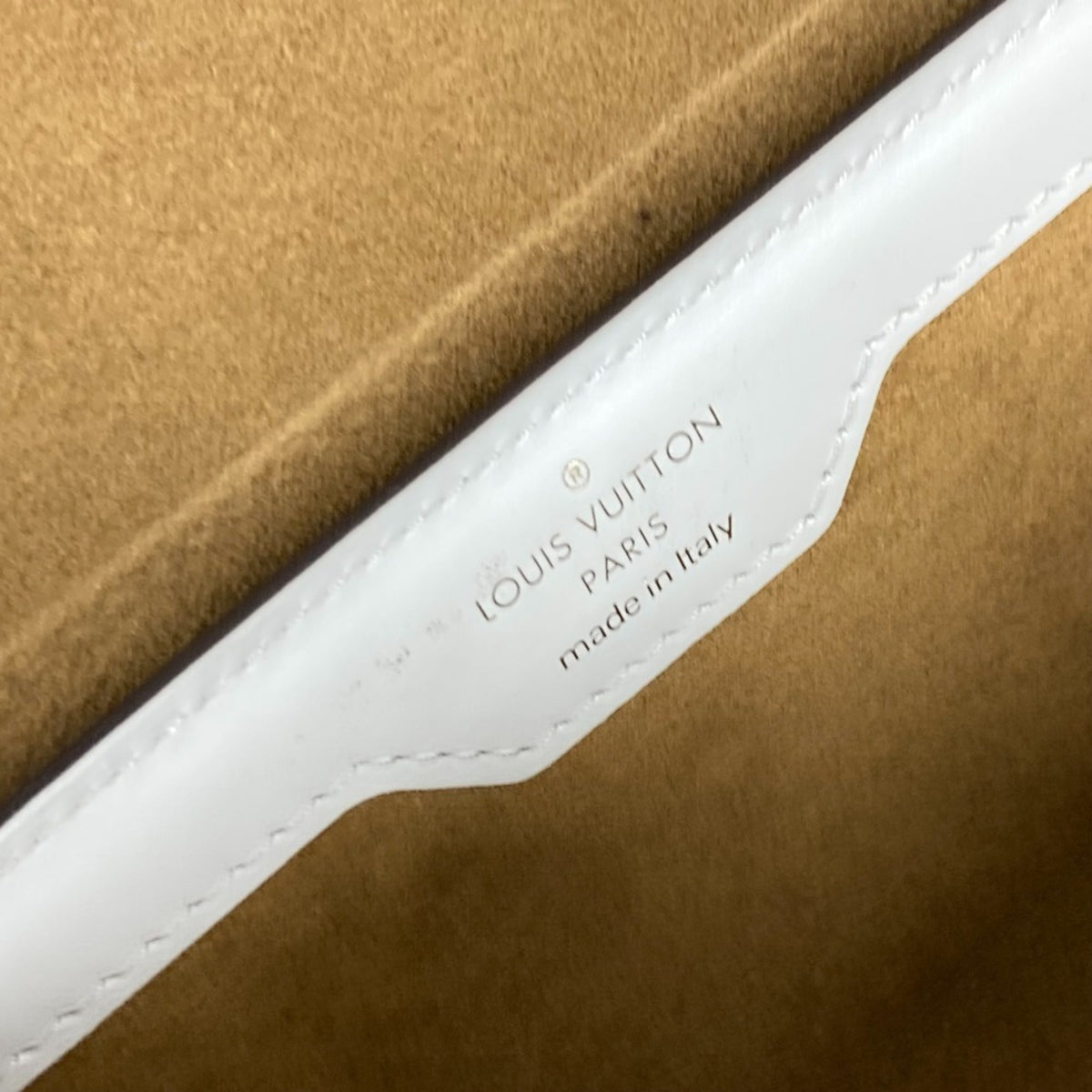 Louis Vuitton Brown White Monogram Canvas Pouch Shoulder Bag (Pre-Owned)