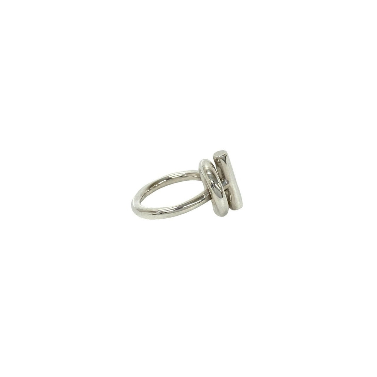Hermes Silver Silver 925 Band Ring (Pre-Owned)