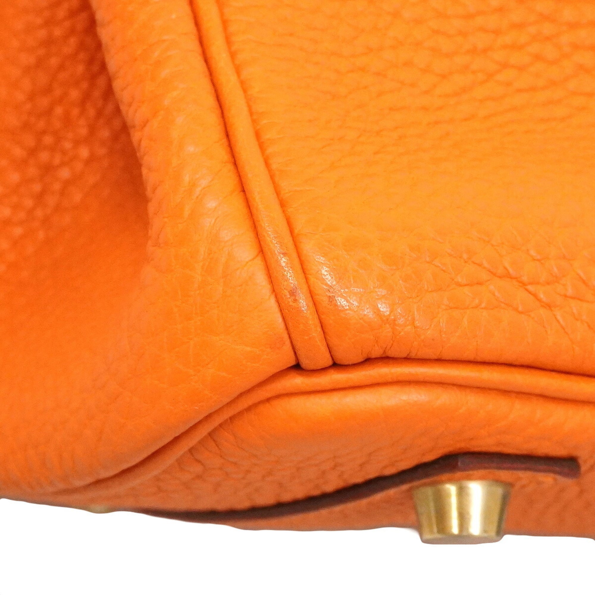 Hermes Orange Togo Leather Handbag (Pre-Owned)
