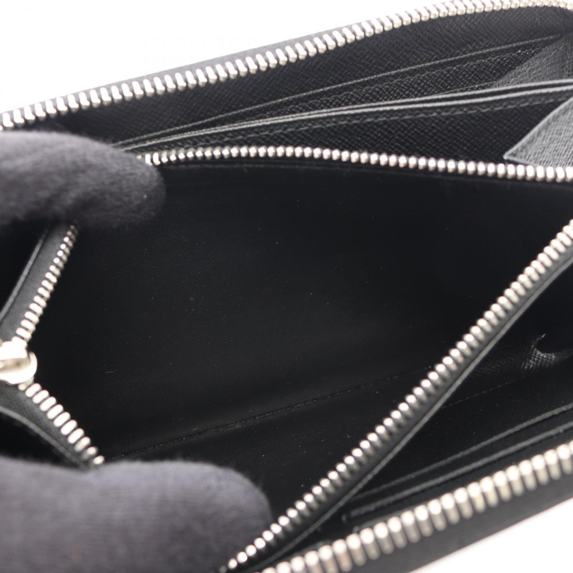 Louis Vuitton Black Leather Long Wallet (Bi-Fold) (Pre-Owned)