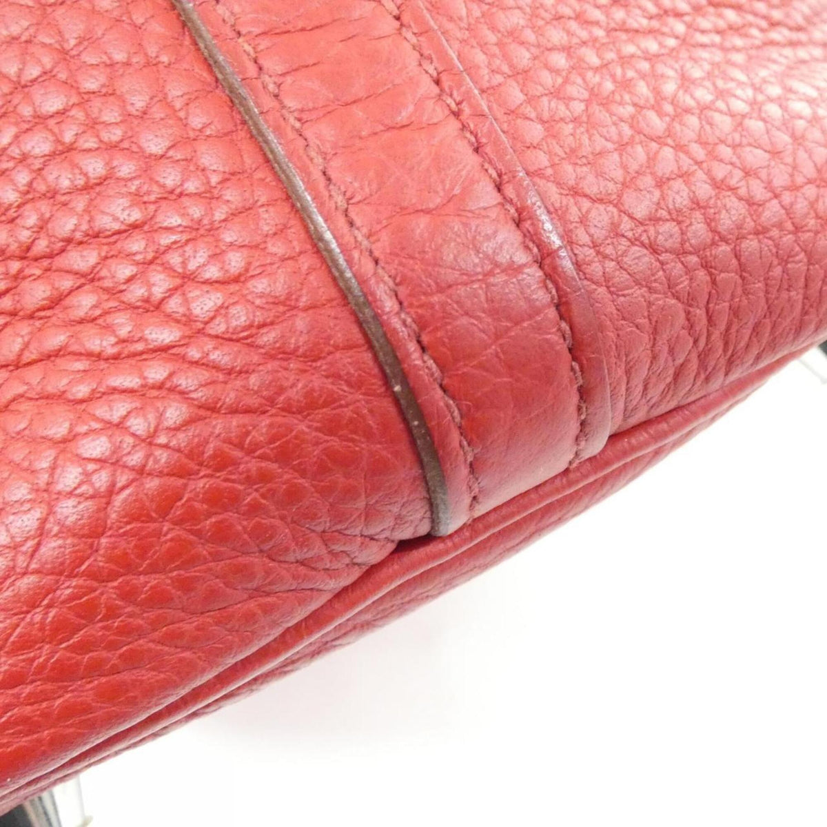 Hermes Rouge Garance Taurillon Clemence Leather Handbag (Pre-Owned)
