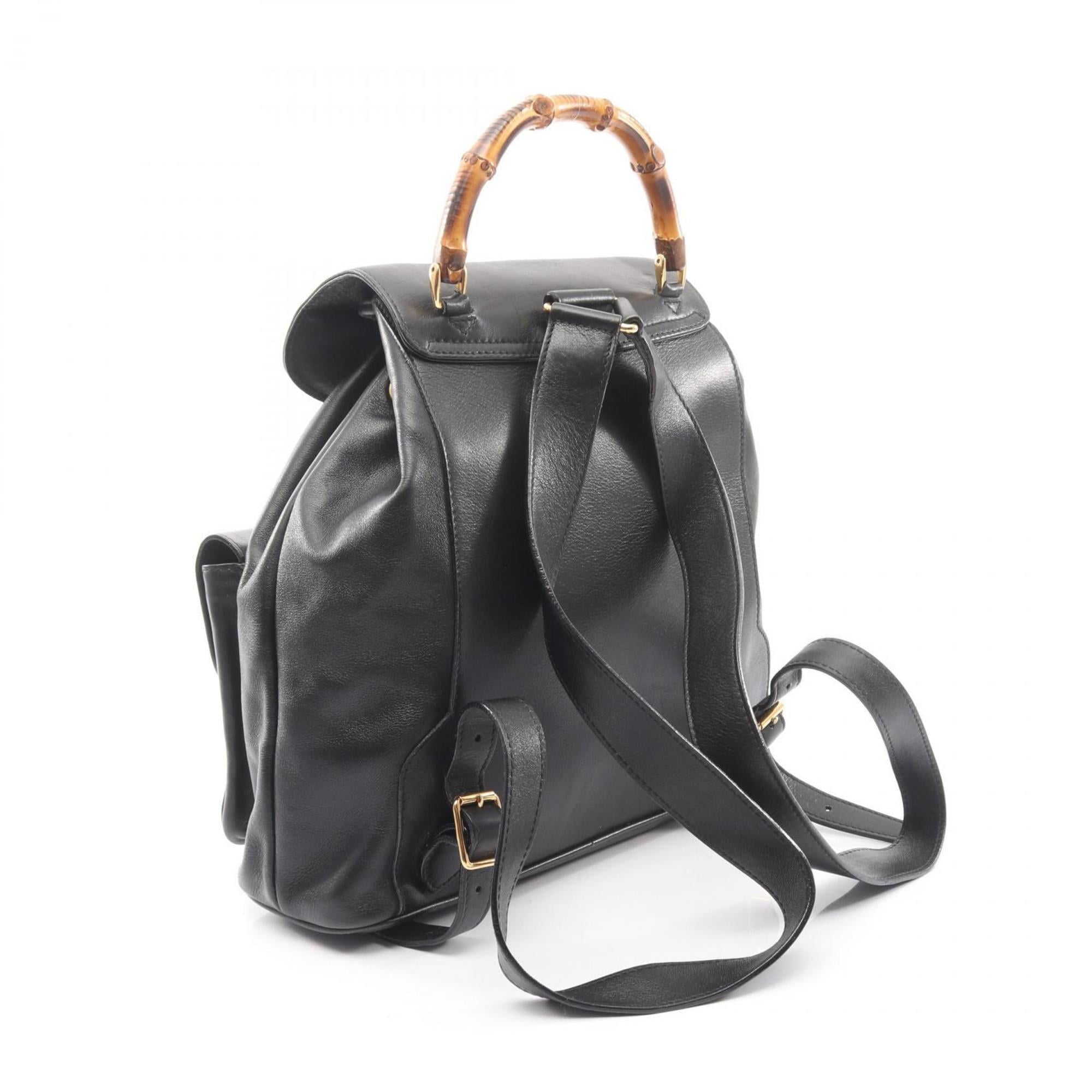 Gucci Black Leather Backpack (Pre-Owned)