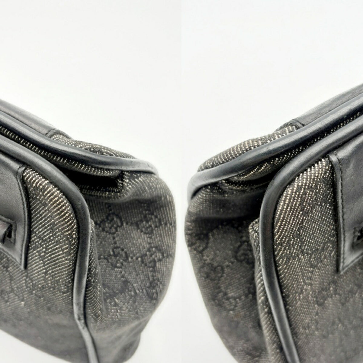 Gucci Black Canvas Leather Tote Bag (Pre-Owned)