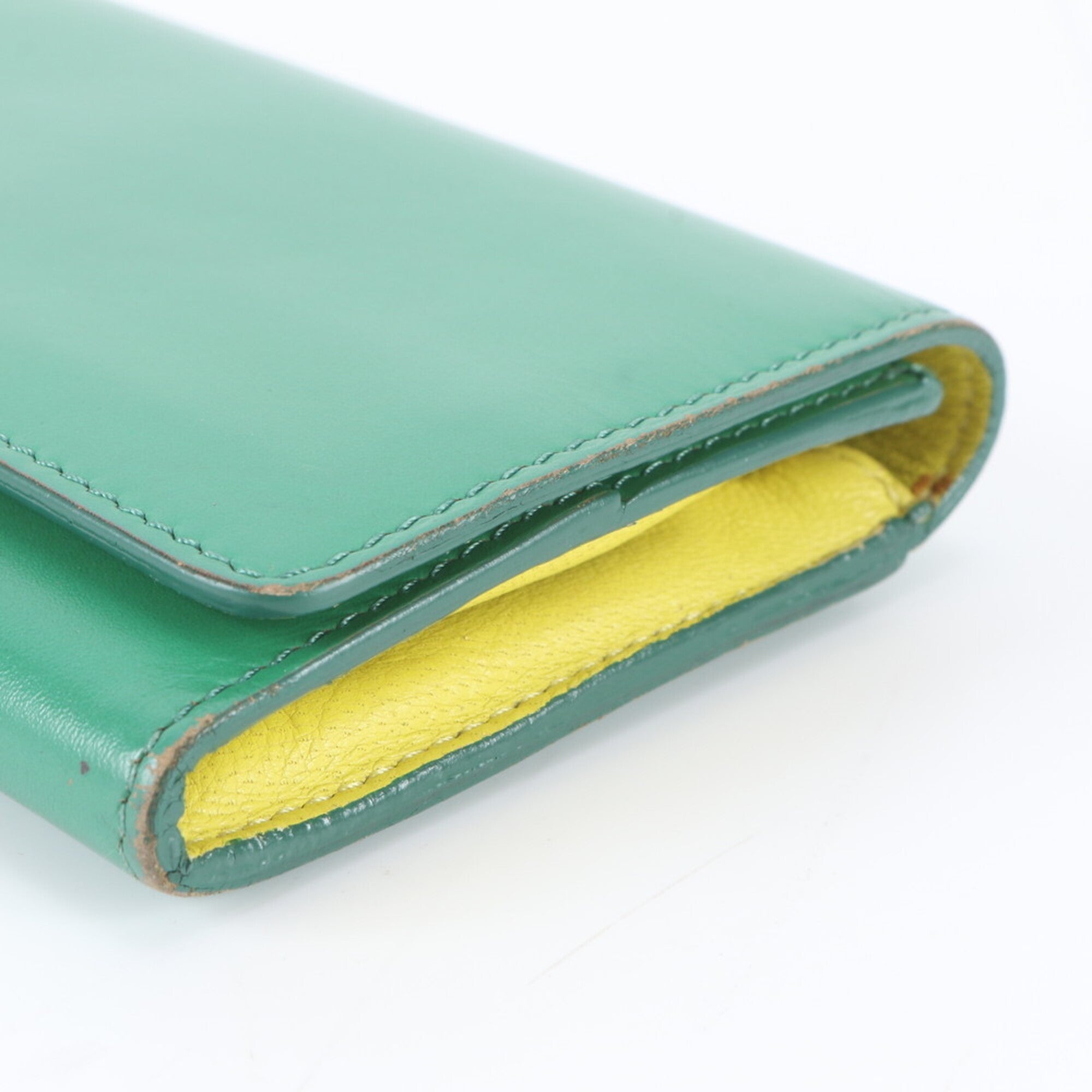 Celine Green Leather Coin Purse/Coin Case (Pre-Owned)