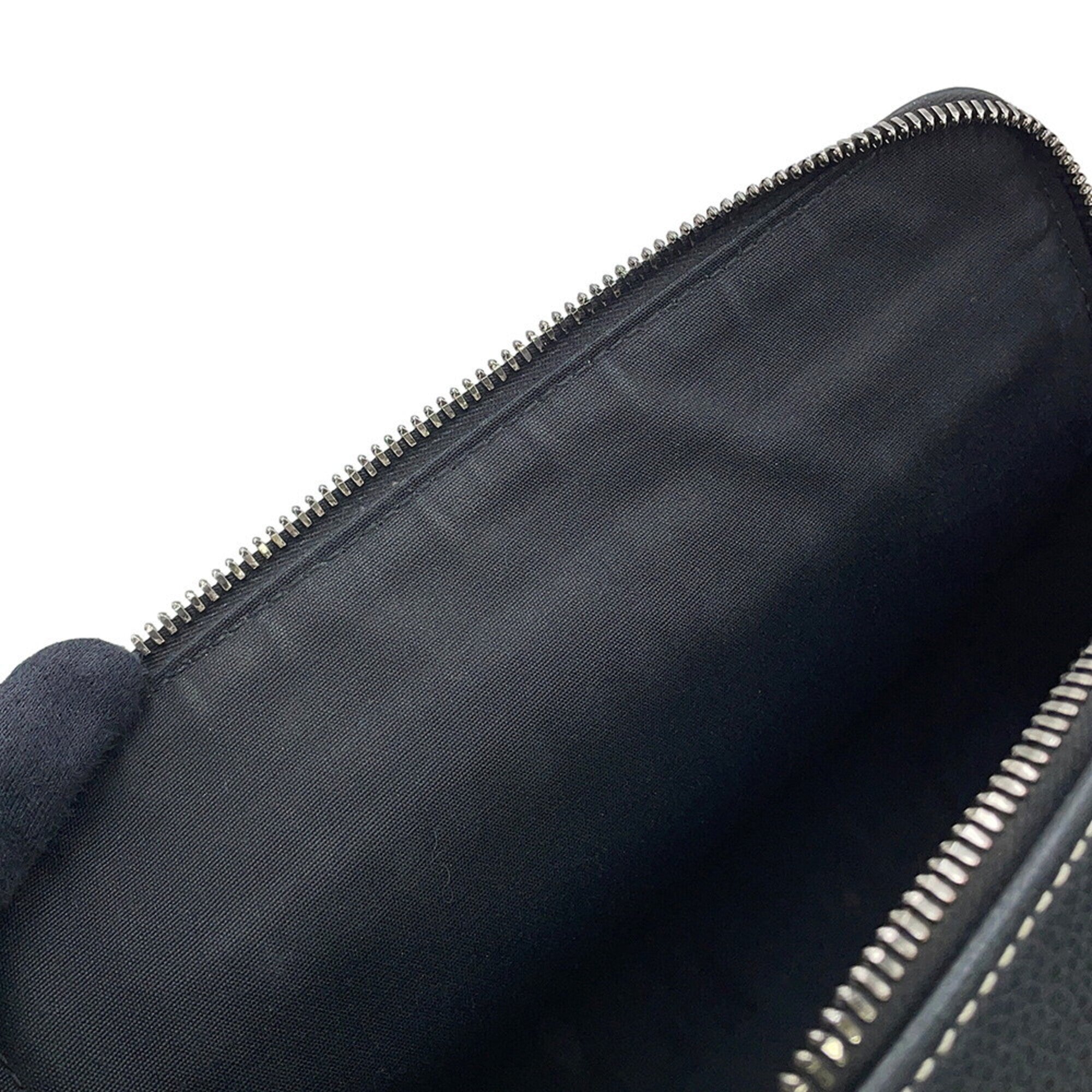 Christian Dior Black Leather Handbag Messenger Bag Shoulder Bag (Pre-Owned)