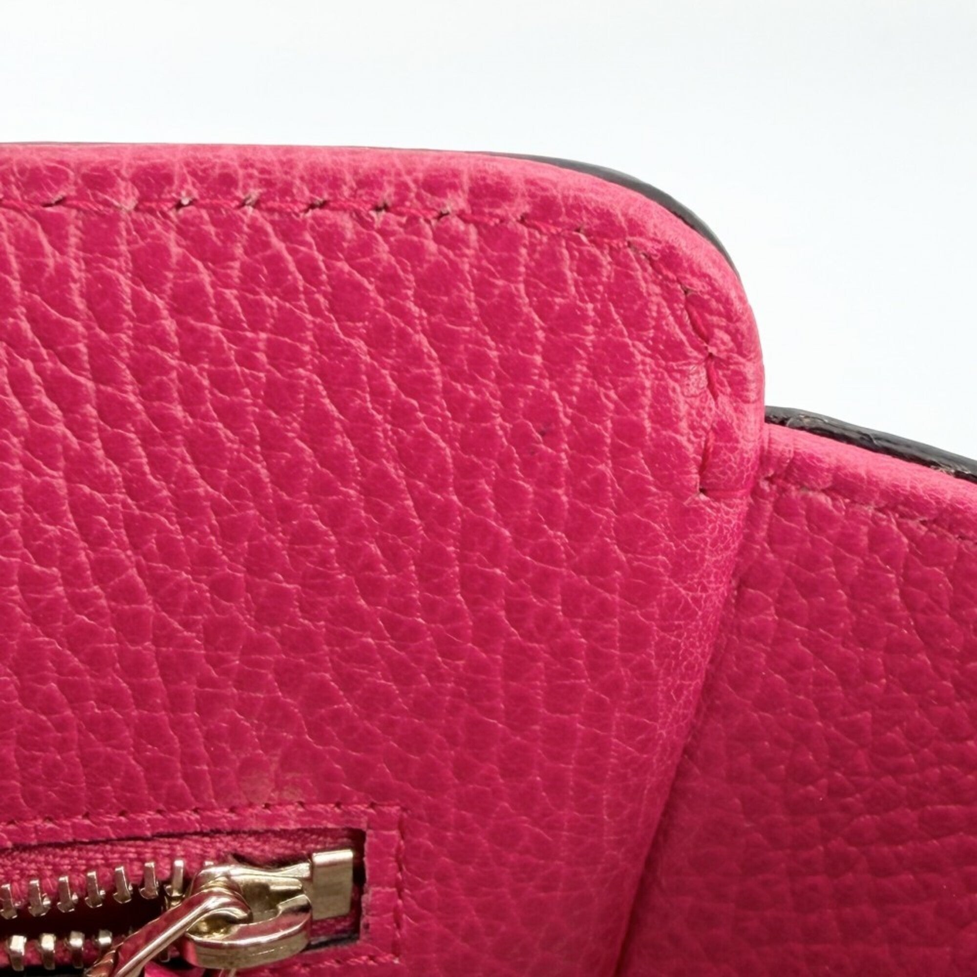 Gucci Orange Pink Leather Handbag Tote Bag (Pre-Owned)