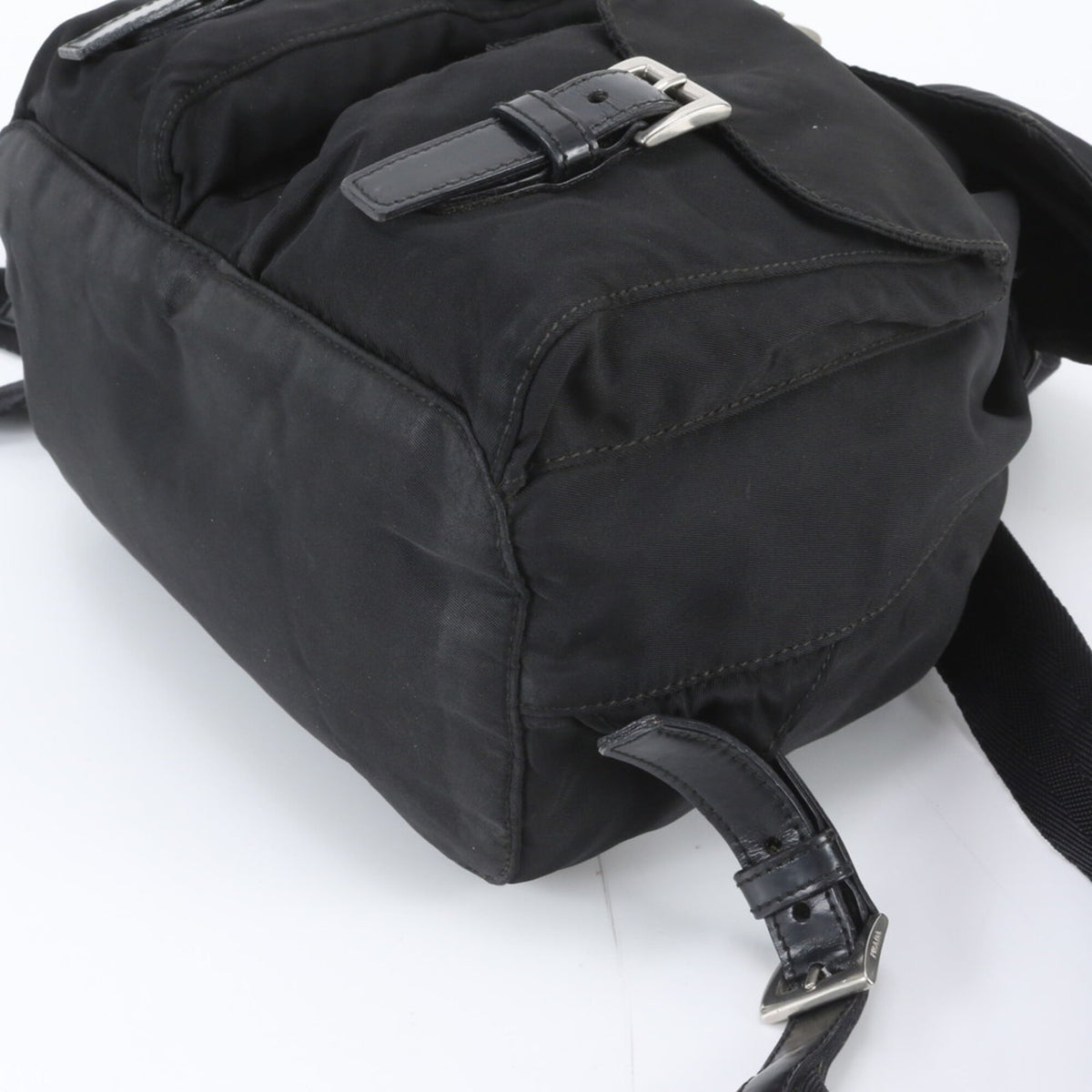 Prada Black Leather Nylon Backpack (Pre-Owned)