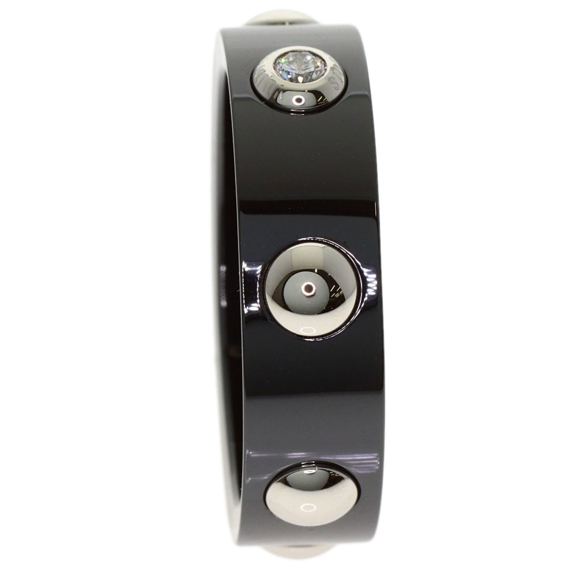 Louis Vuitton Ceramic Platinum 950 Band Ring (Pre-Owned)
