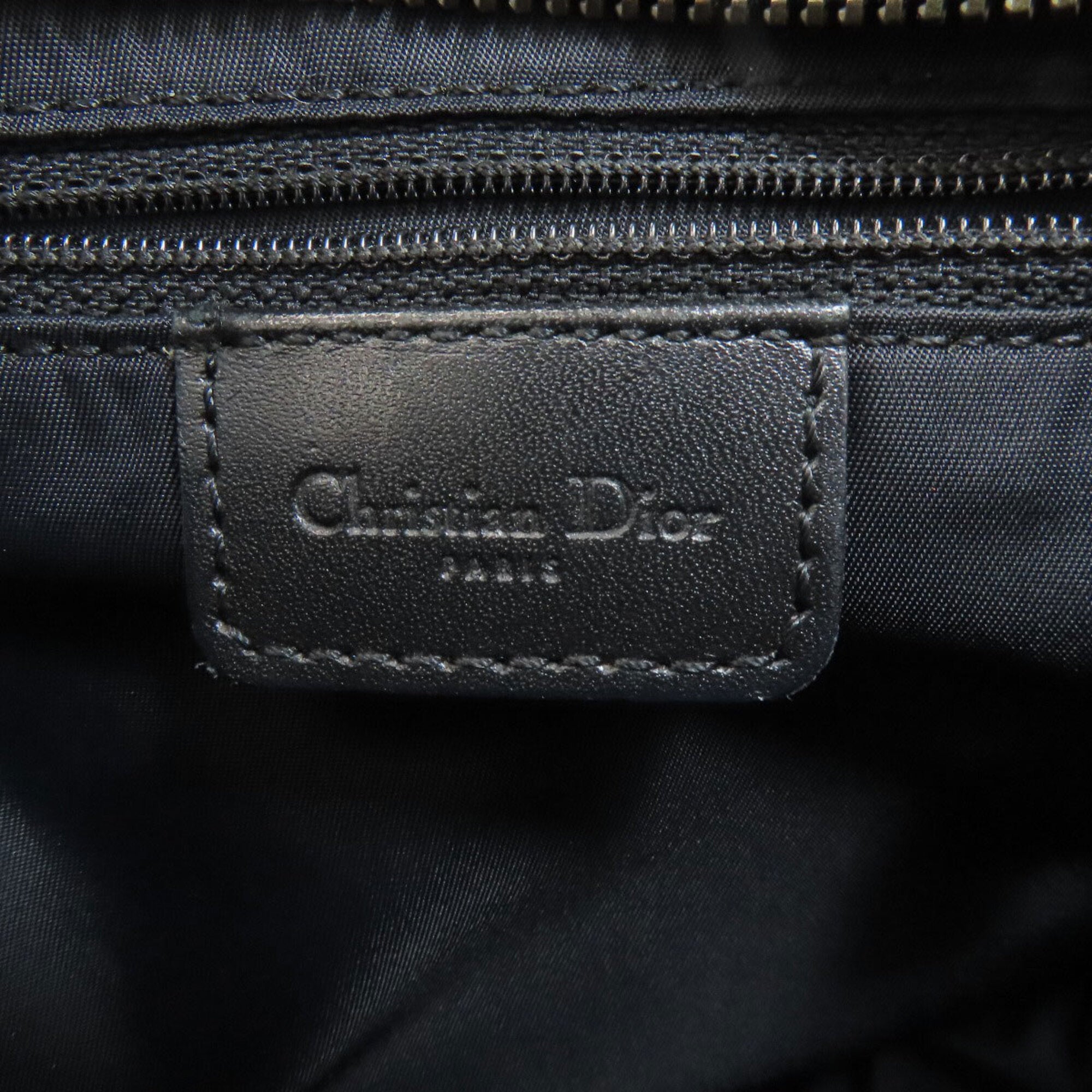 Christian Dior Trotter Black Canvas Shoulder Bag (Pre-Owned)