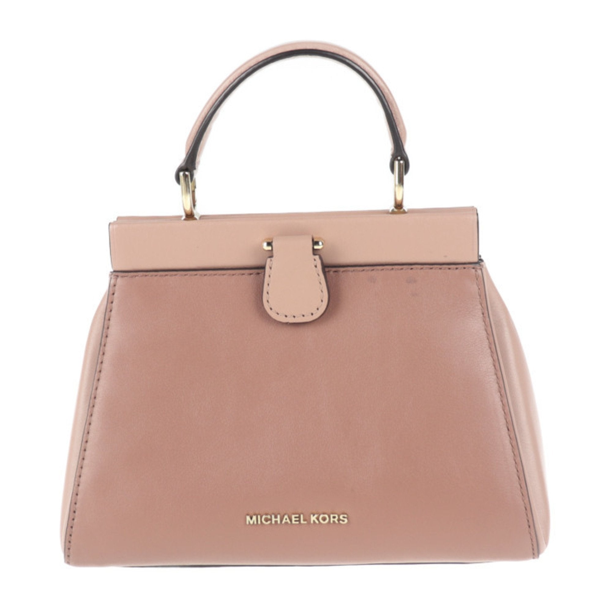 Michael Kors Pink Beige Handbag Shopping Bag Shoulder Bag Tote Bag (Pre-Owned)